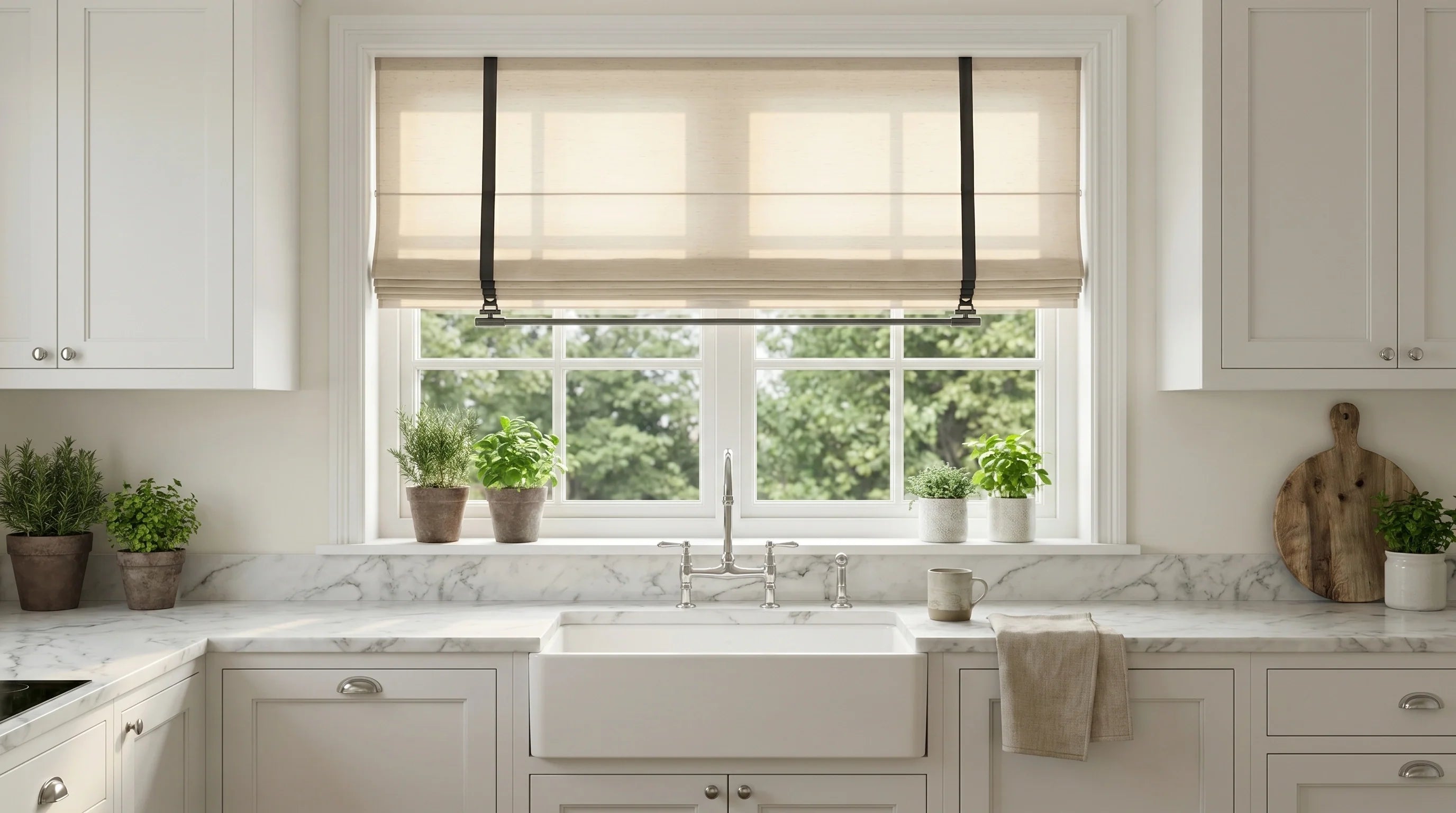Roman Shades Good for Kitchens