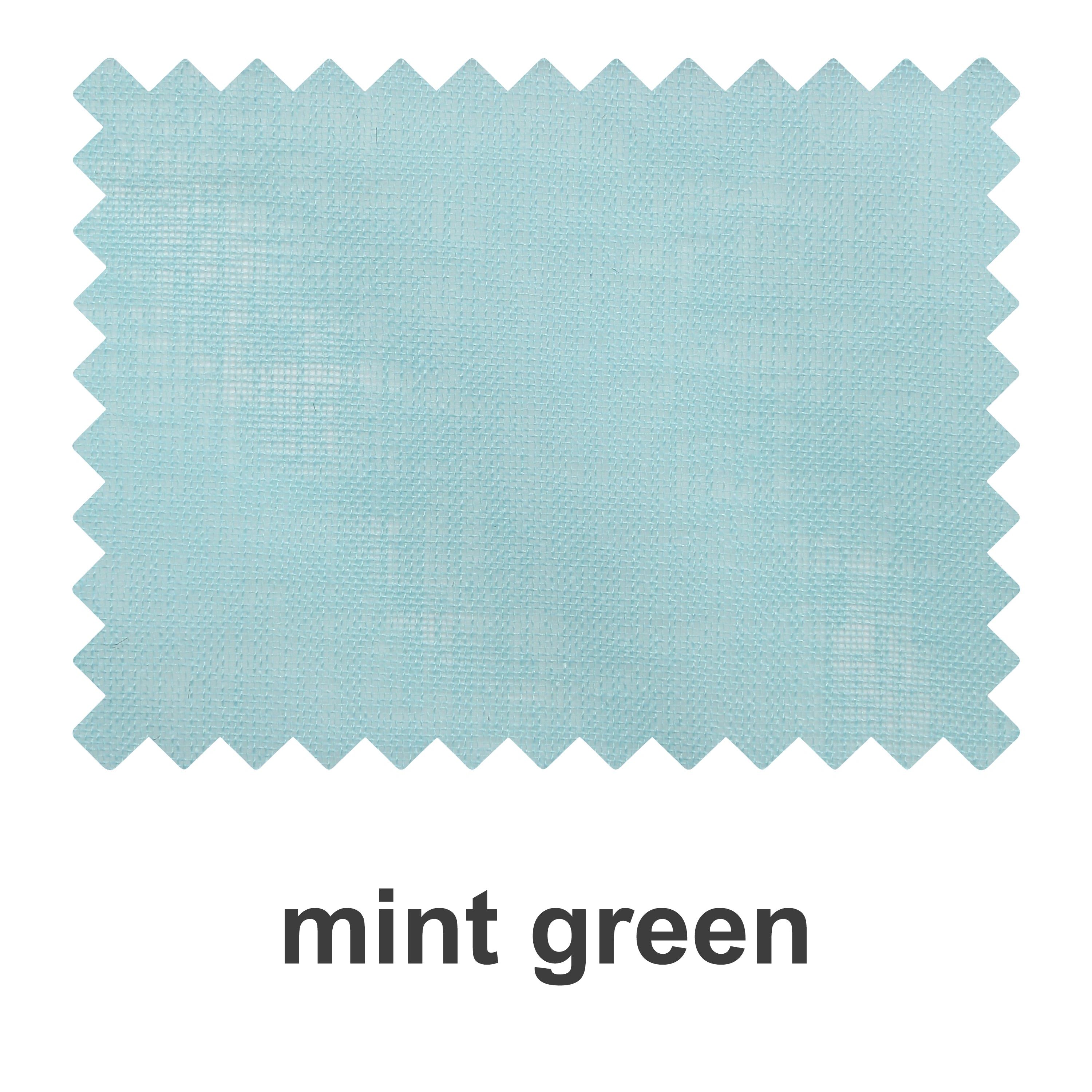 Mint green linen texture sheer fabric swatch booklet from DWCN Official showing fabric samples and texture details.