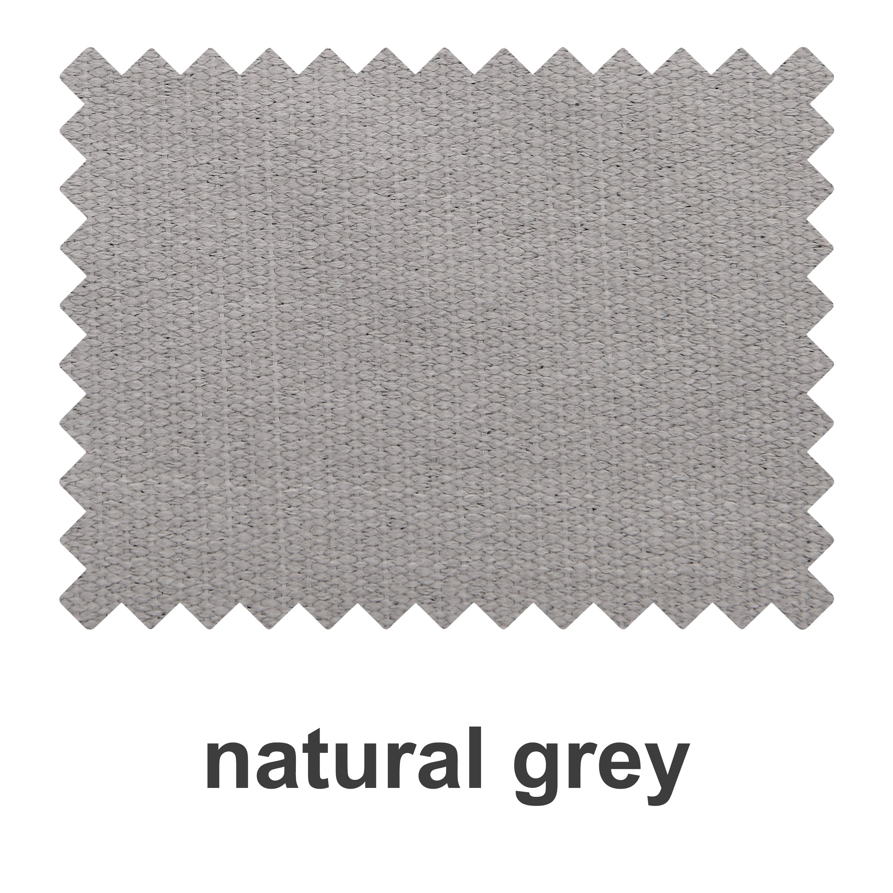 Natural grey linen and heavyweight cotton fabric swatch booklet by DWCN Official, showcasing woven textured fabric samples.