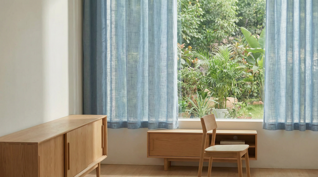 DWCN linen blackout curtains in elegant room