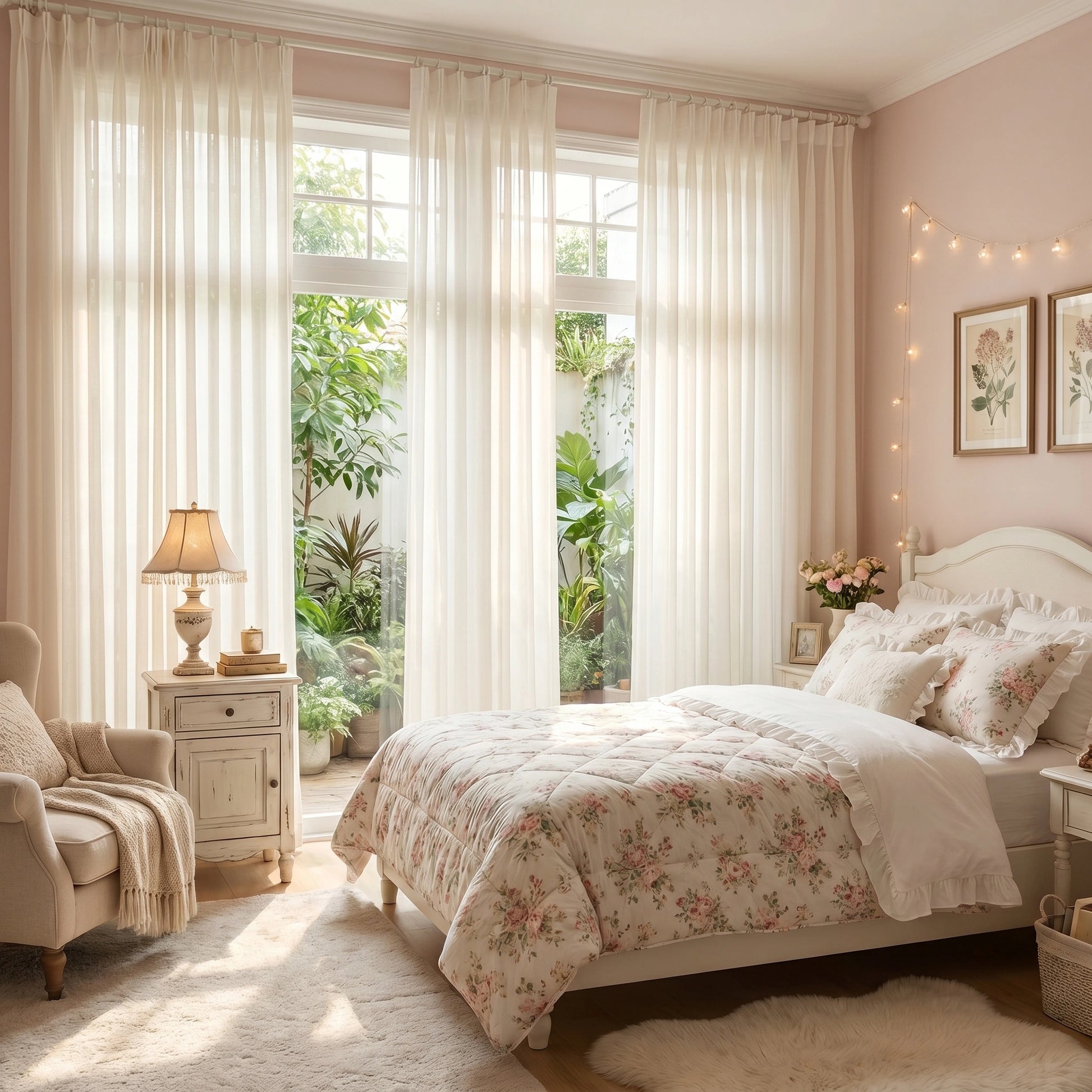 Light cream linen voile curtain by DWCN Official featuring delicate, airy fabric ideal for elegant window decor.