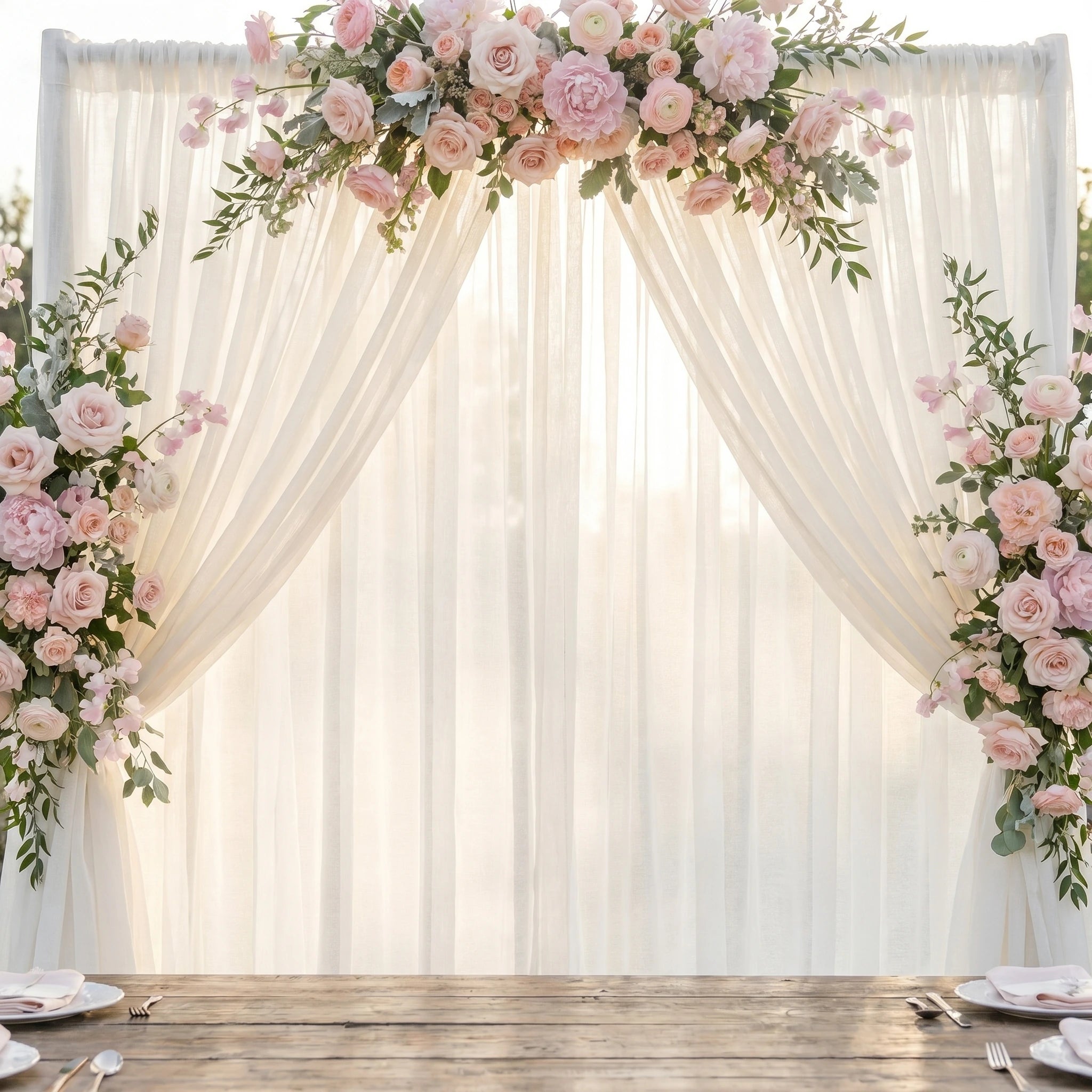 Wedding Premium Chiffon Sheer Drapes