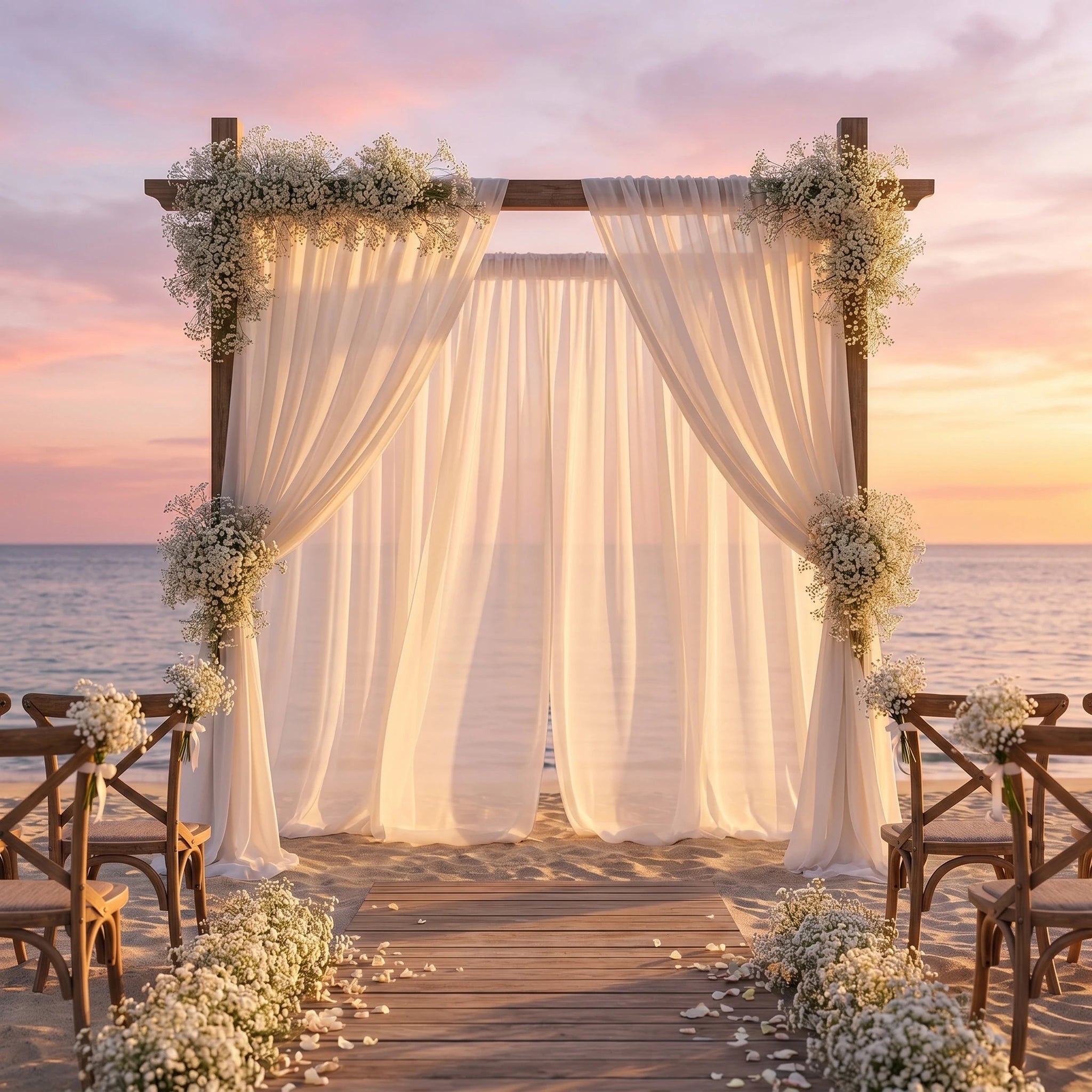 Wedding Premium Chiffon Sheer Drapes