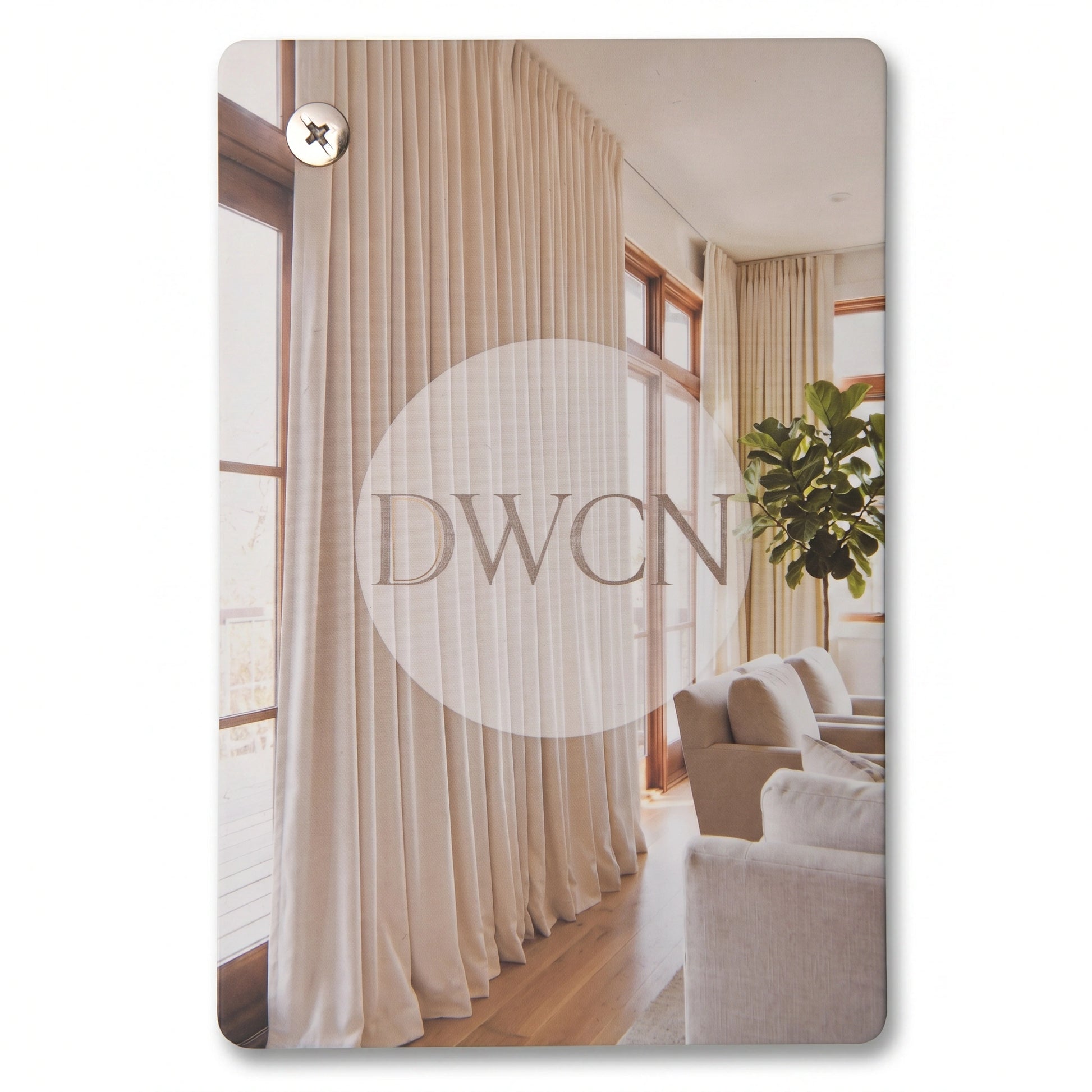 DWCN Official premium velvet blackout fabric swatch booklet showing black velvet fabric samples with soft texture and rich black color.