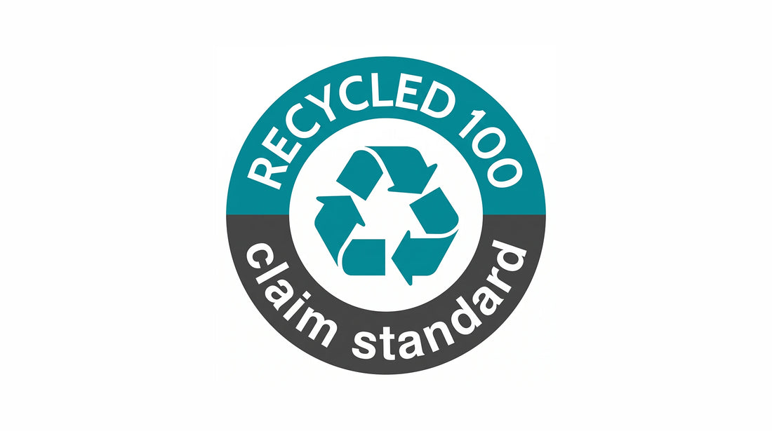 Recycled 100% claim standard logo on a white background - Dwcnhome
