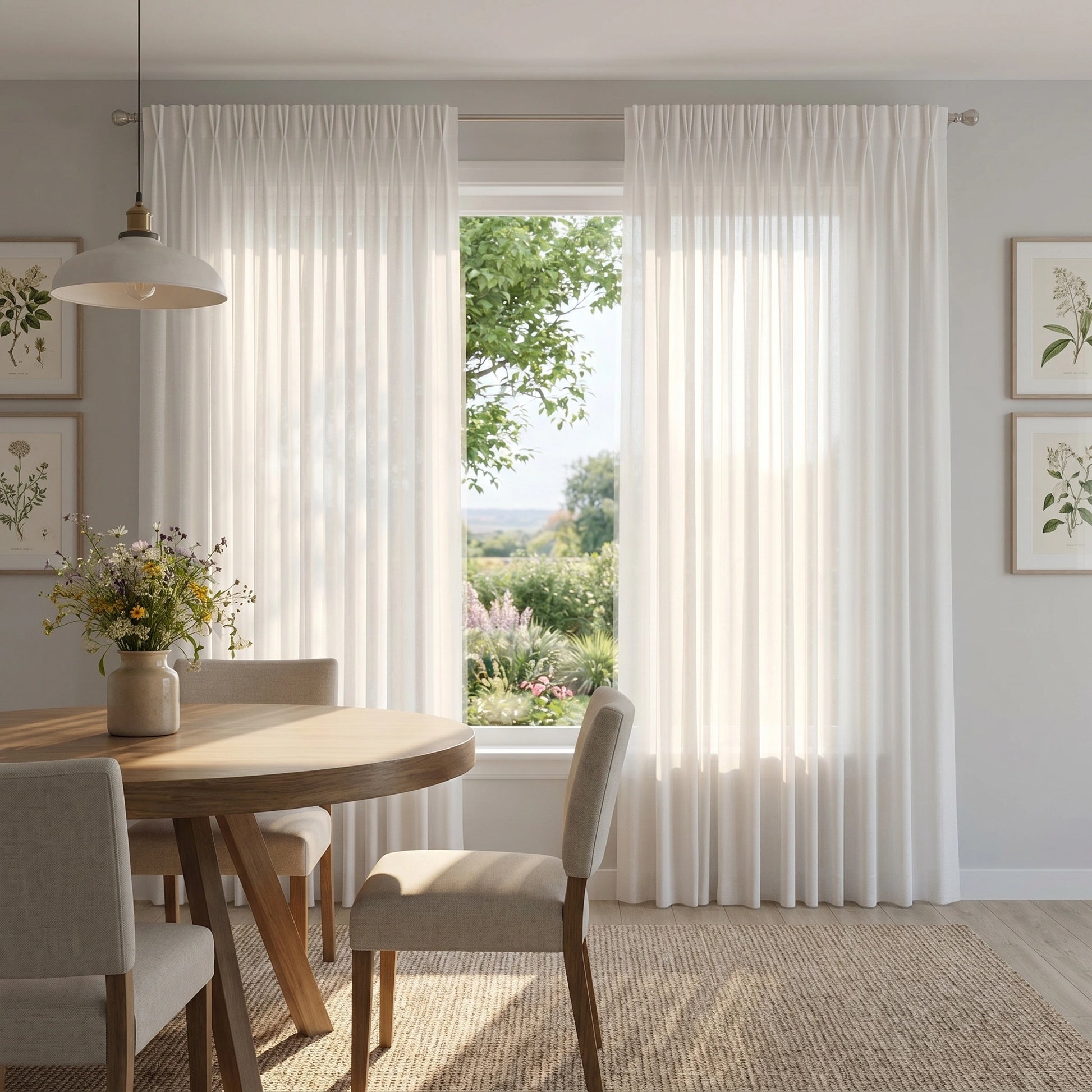 DWCN Official Selene Snow Mist linen sheer curtain featuring lightweight, airy fabric with a soft, frosty white finish for elegant window decor.