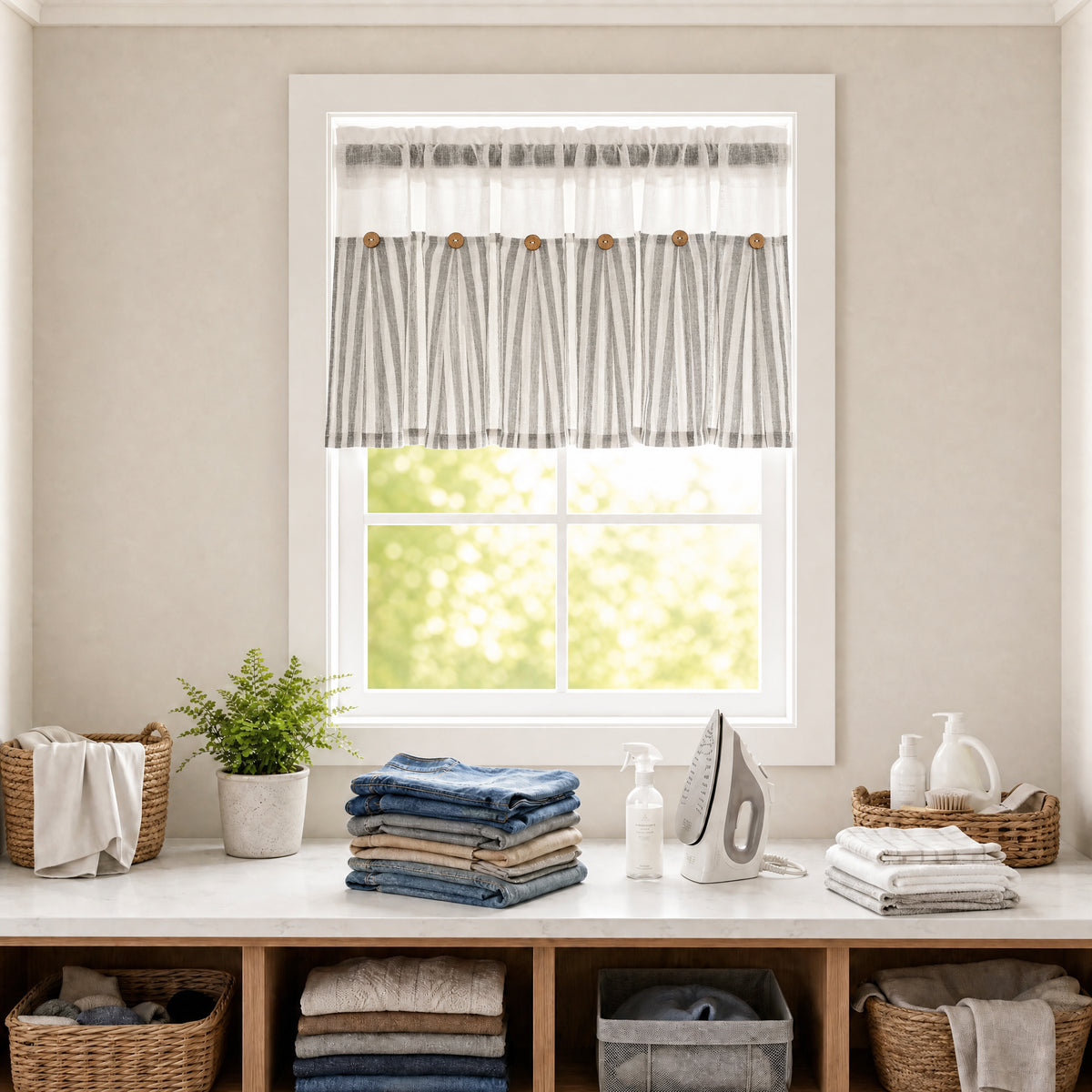 DWCN Gaia Linen Window Valance Curtain