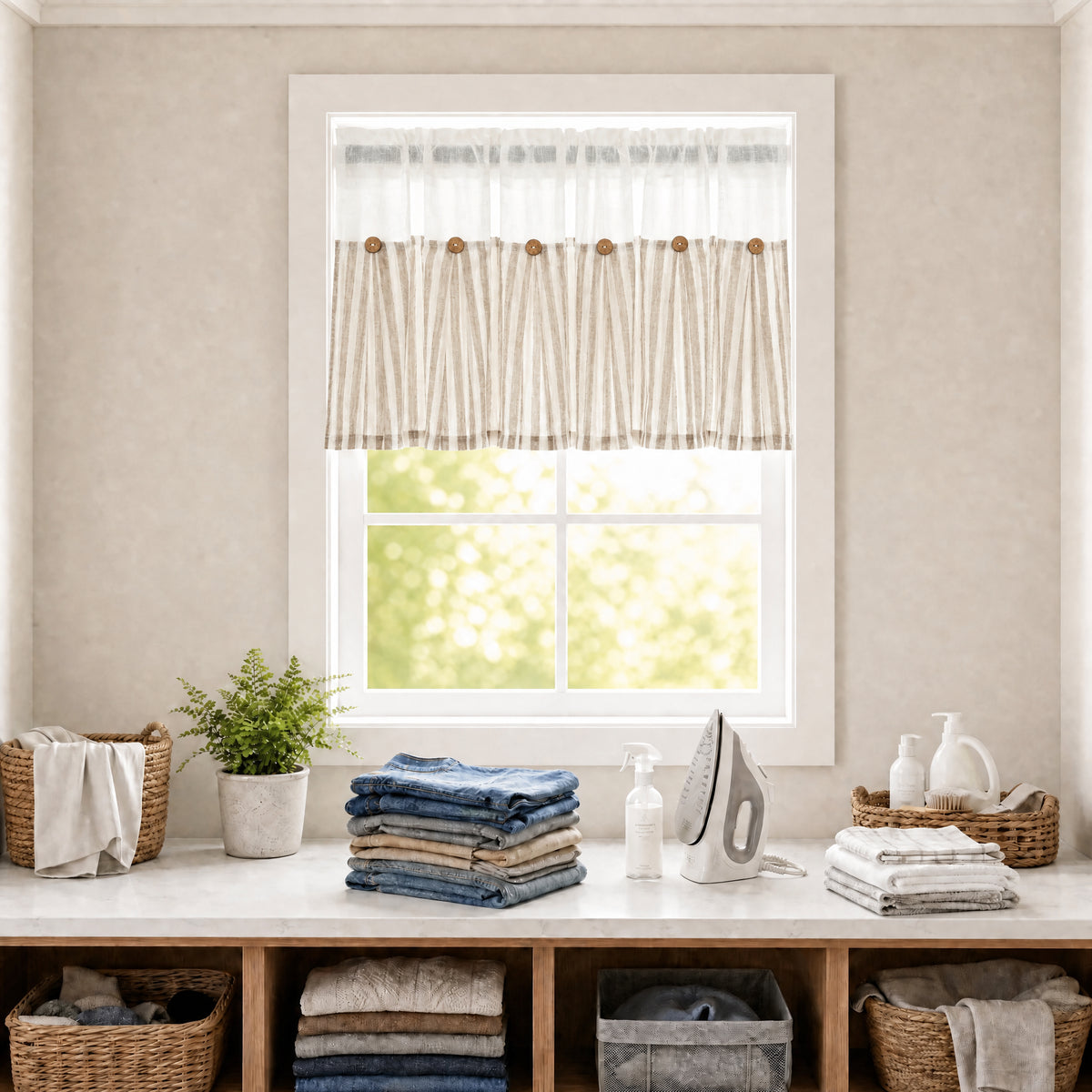 DWCN Gaia Linen Window Valance Curtain