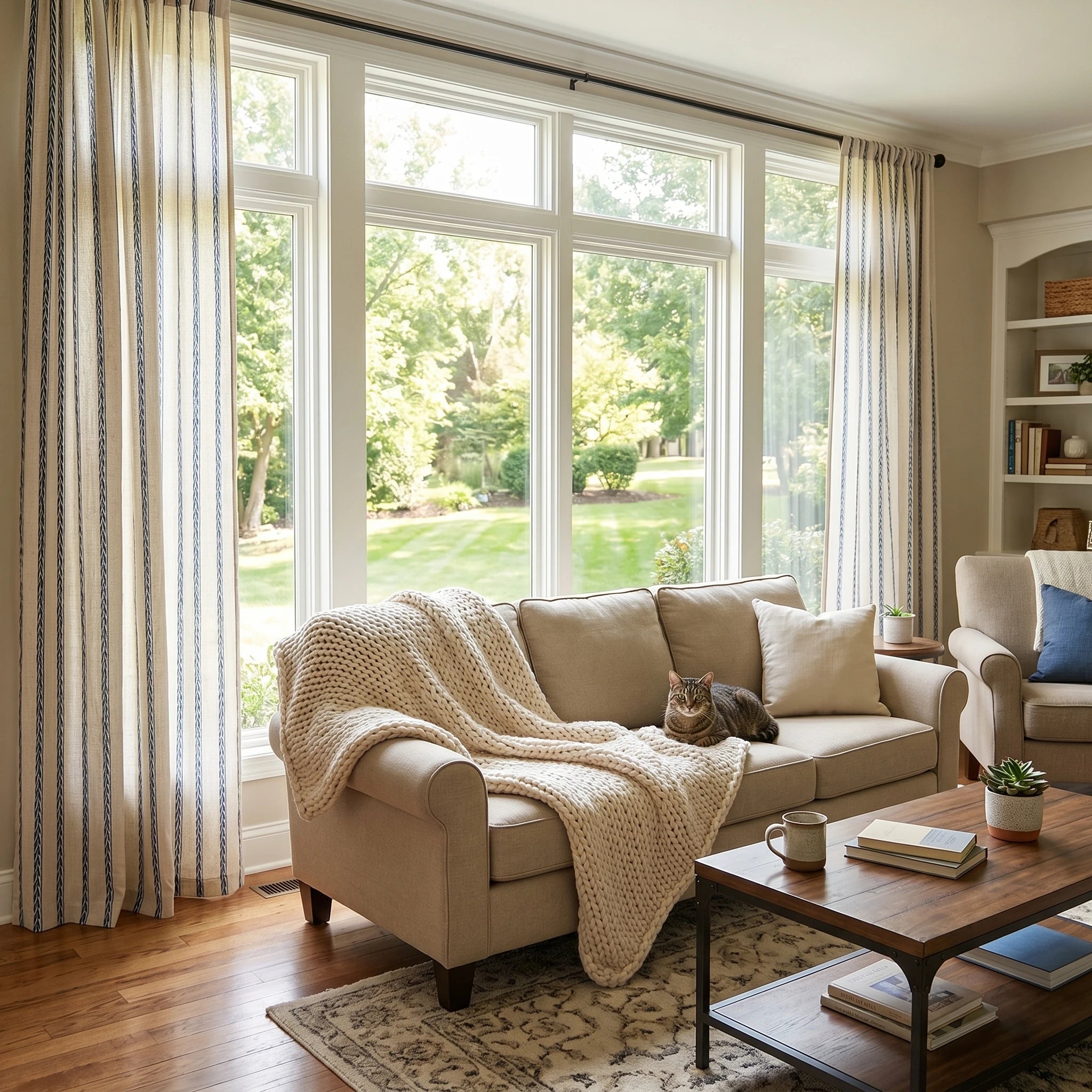 Demeter Aurata patterned linen curtains by DWCN Official, featuring a vibrant yellow and white floral design for elegant window decor.