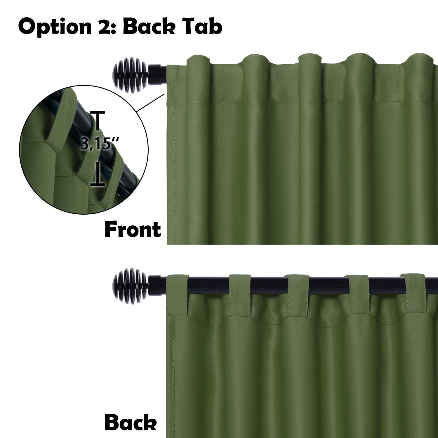 Black DWCN Official 1-panel wide width blackout curtain hanging as a room divider, made of thick, opaque fabric for privacy and light control.