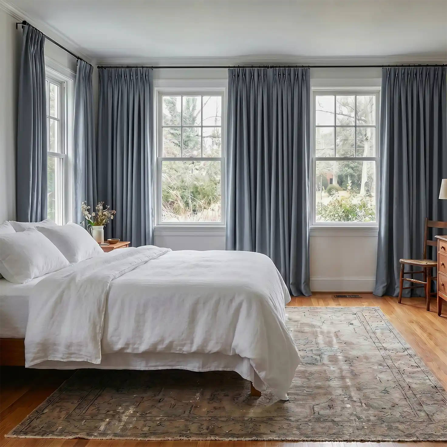 Black linen blackout curtains with woven texture from DWCN Official, showcasing their elegant and durable fabric design.