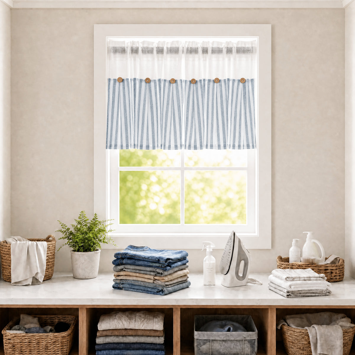 DWCN Gaia Linen Window Valance Curtain