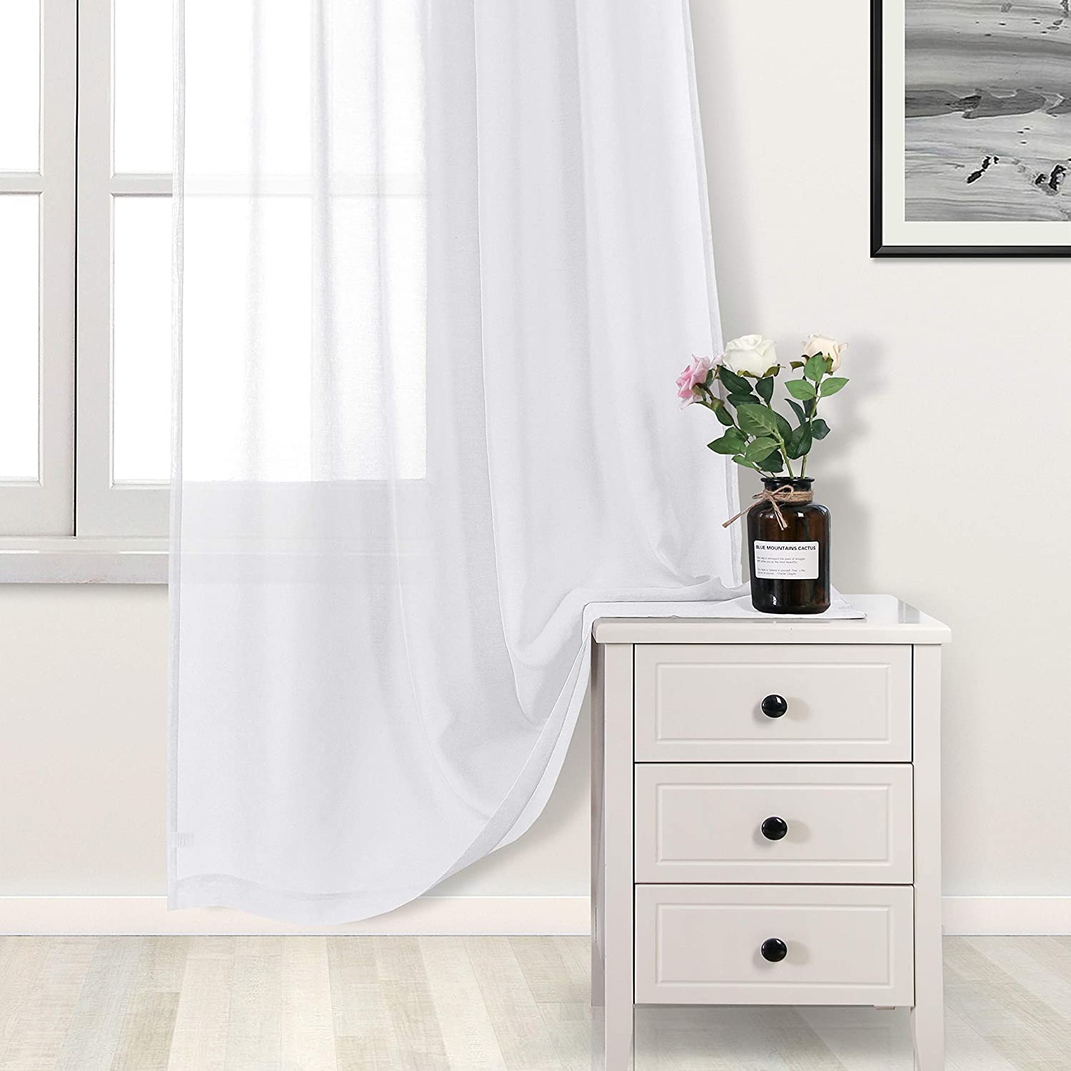 DWCN Faux Linen Sheer Curtains - DWCN Official