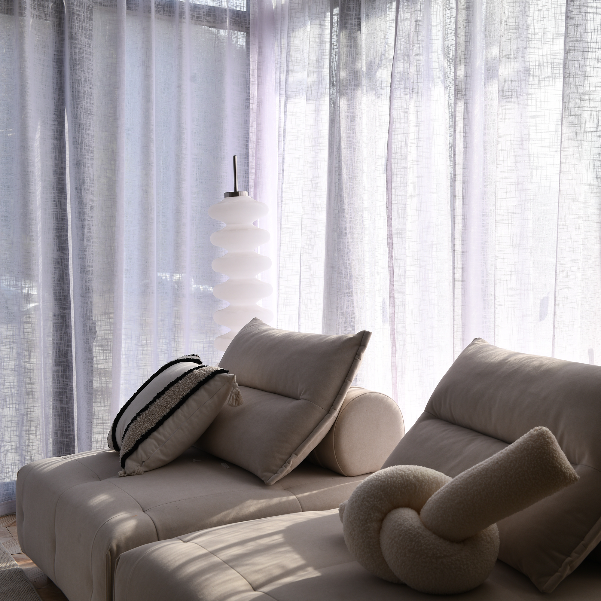 made to measure linen sheer curtains in minimalist interior