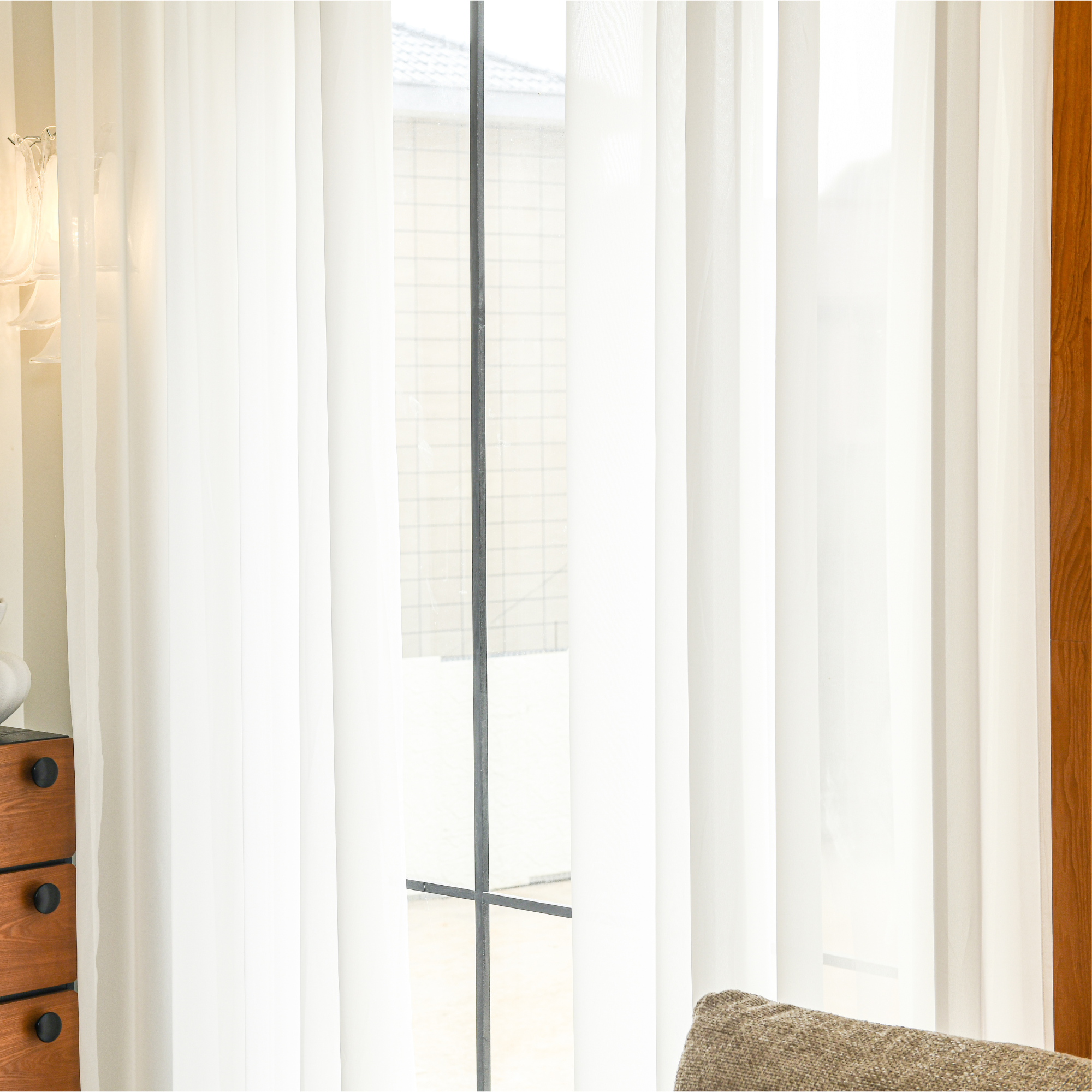 Custom sheer curtains enhancing modern interior decor