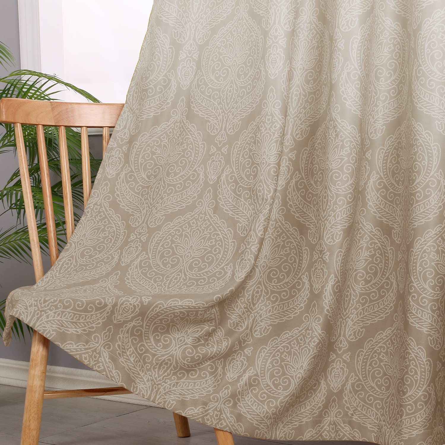 DWCN Official Ombre blackout curtains set of 2 panels with stylish black-to-gray gradient design for light control and privacy.