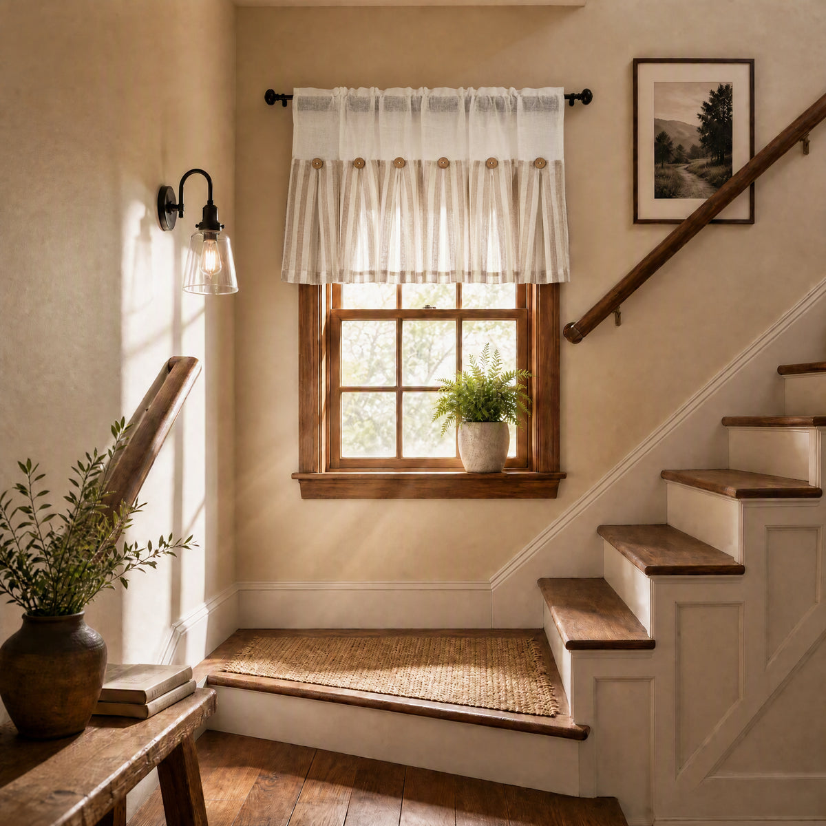 DWCN Gaia Linen Window Valance Curtain
