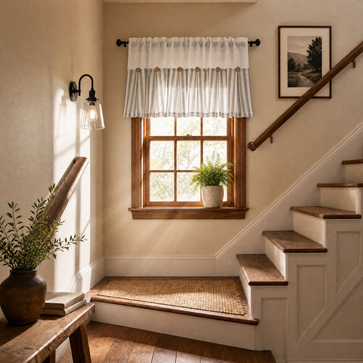 DWCN Gaia Linen Window Valance Curtain