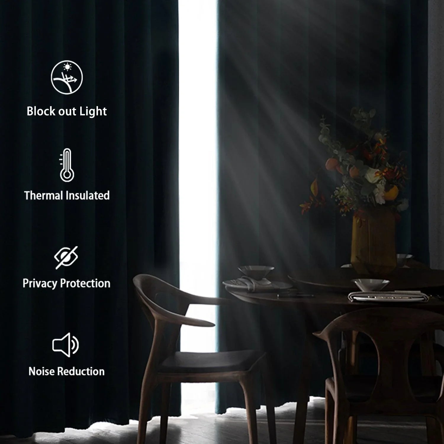 DWCN Grommet Blackout Curtains with Tiebacks - DWCN Official
