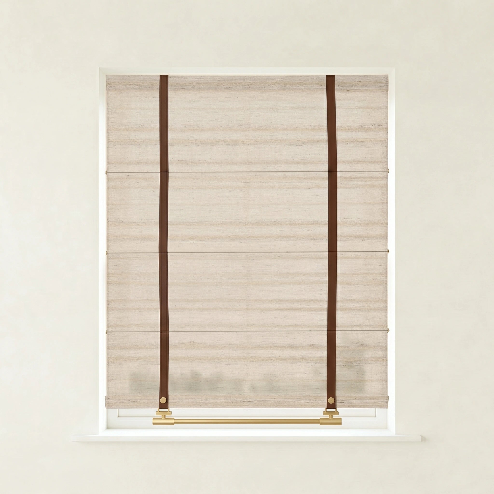 Beatrice Custom Linen Roman Shades by DWCN Official showing elegant, light-filtering fabric and classic design for window decor.
