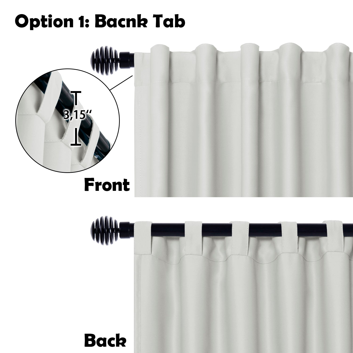 DWCN Official black blackout curtain panel, wide width room divider curtain, fabric drapes for privacy and light control