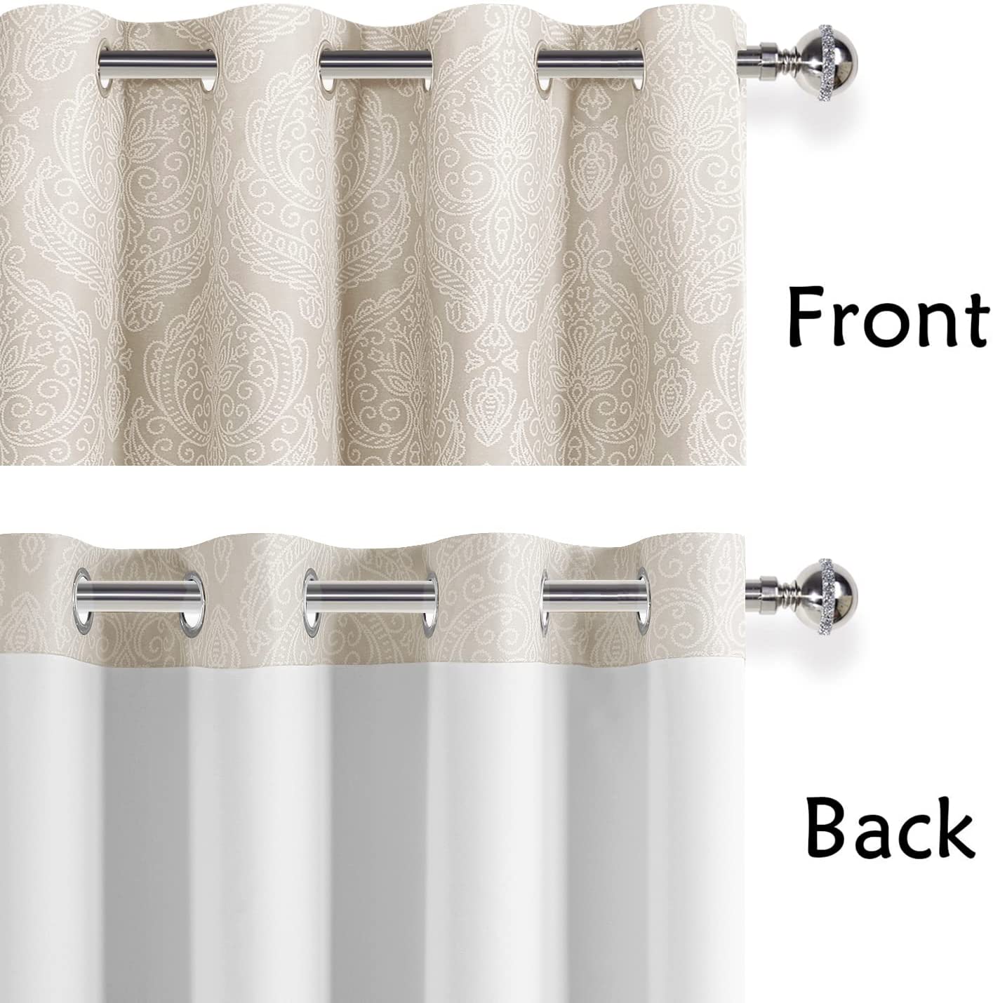 DWCN Ombre blackout curtain panels in black and gray, set of 2, with a stylish gradient design for room darkening and decor.