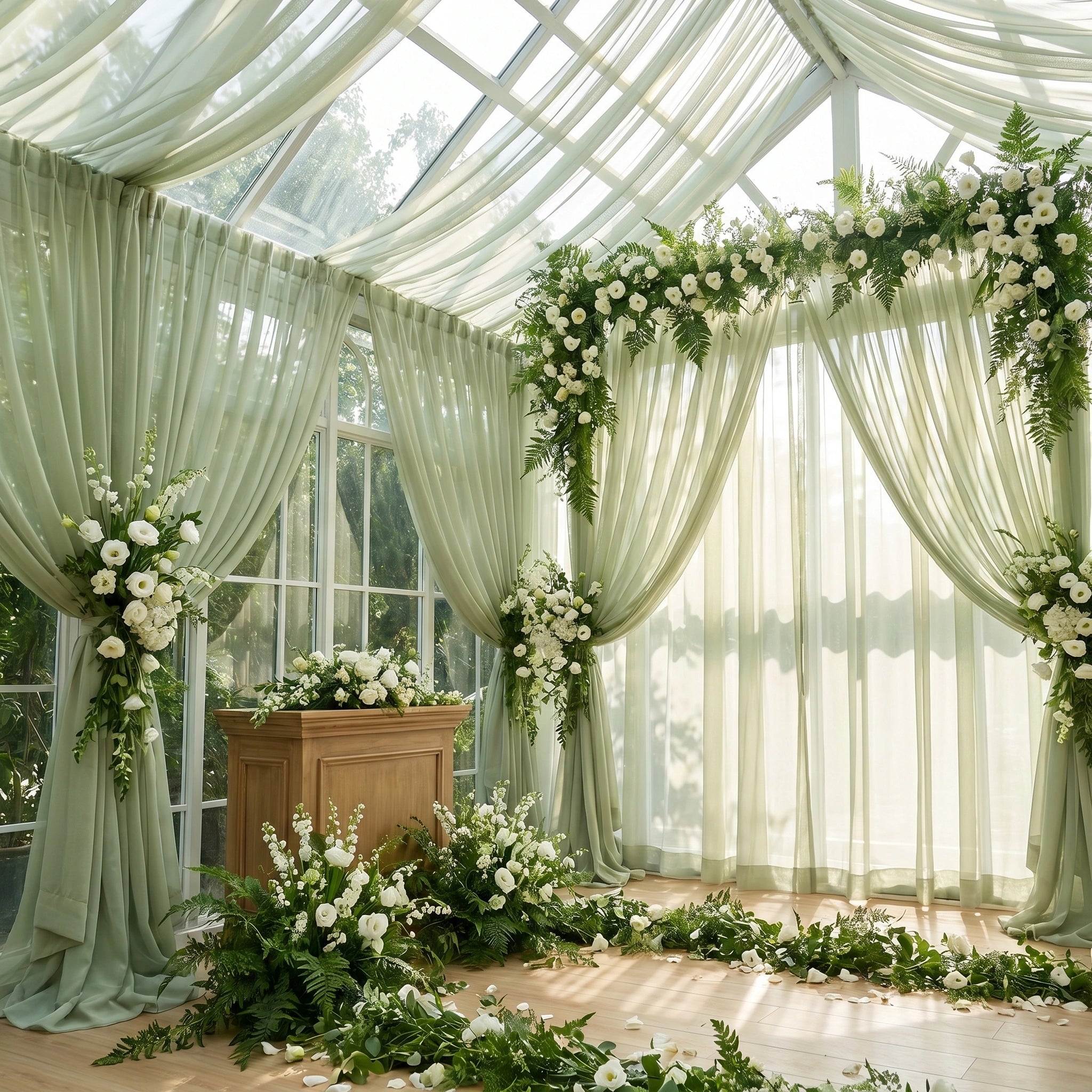 Wedding Premium Terylene Sheer Drapes