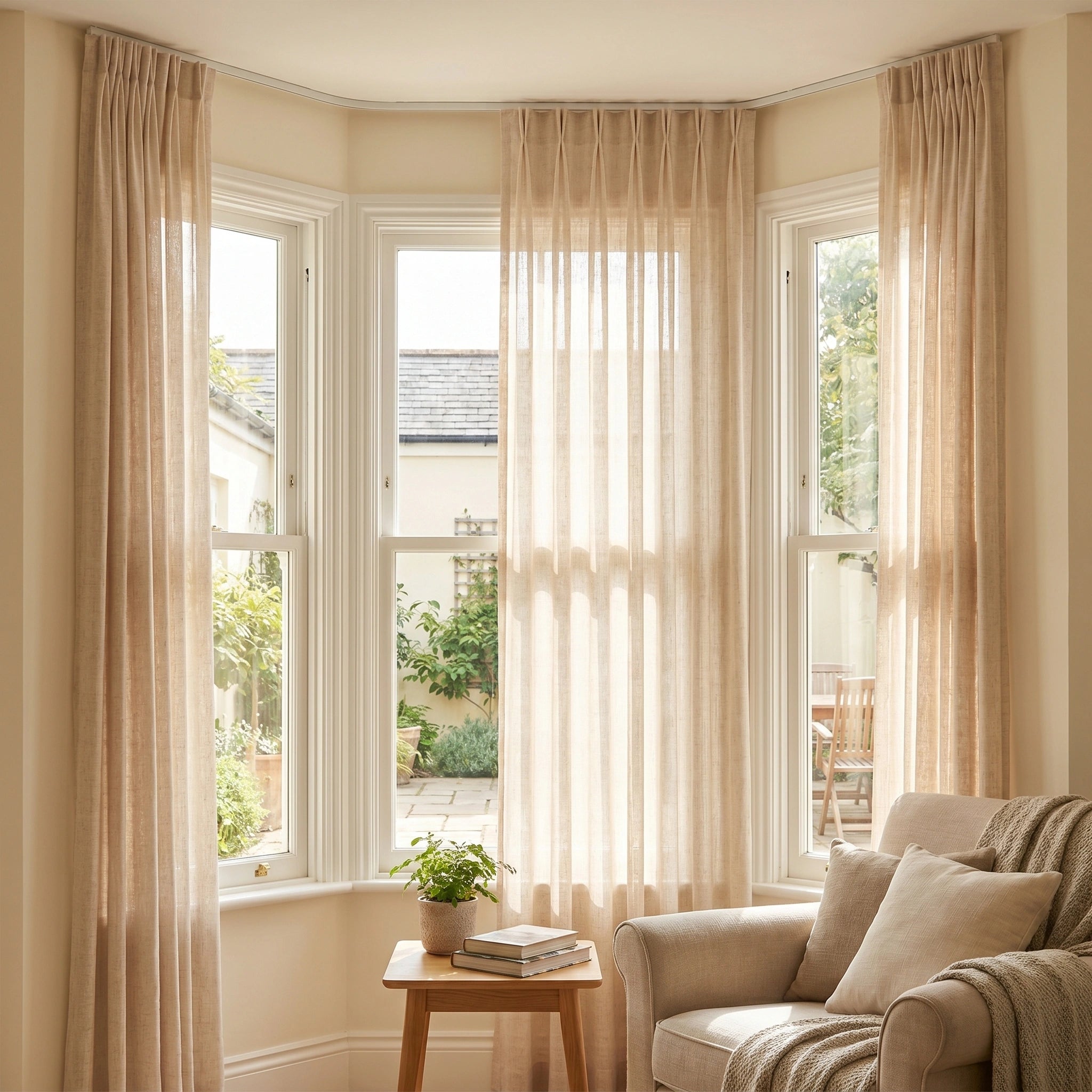 Daphne Wheat Grid Linen Sheer Curtain - DWCN Official