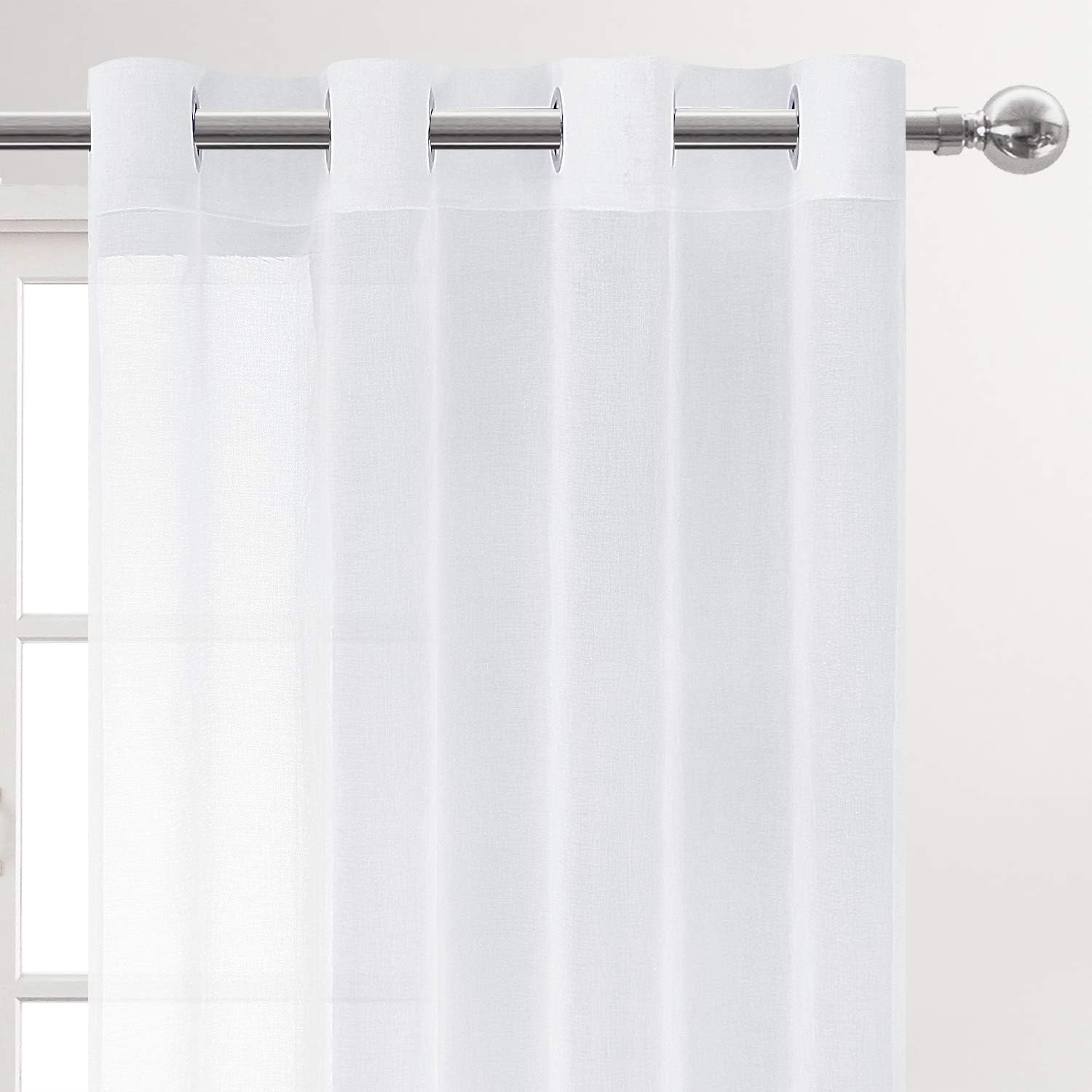 Set of four DWCN blackout and semi-sheer ombre curtains, featuring stylish black and grey gradient fabric for window decor.