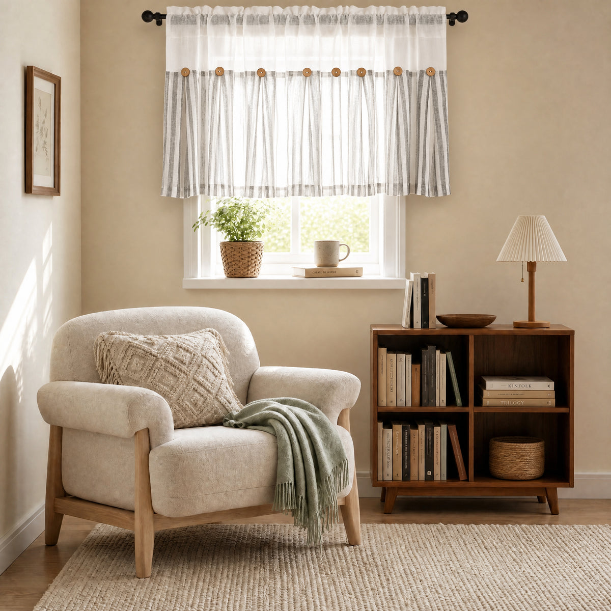 DWCN Gaia Linen Window Valance Curtain