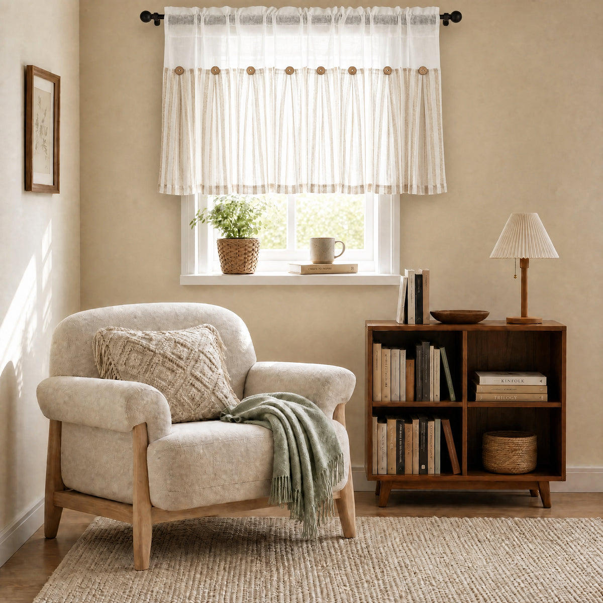 DWCN Gaia Linen Window Valance Curtain