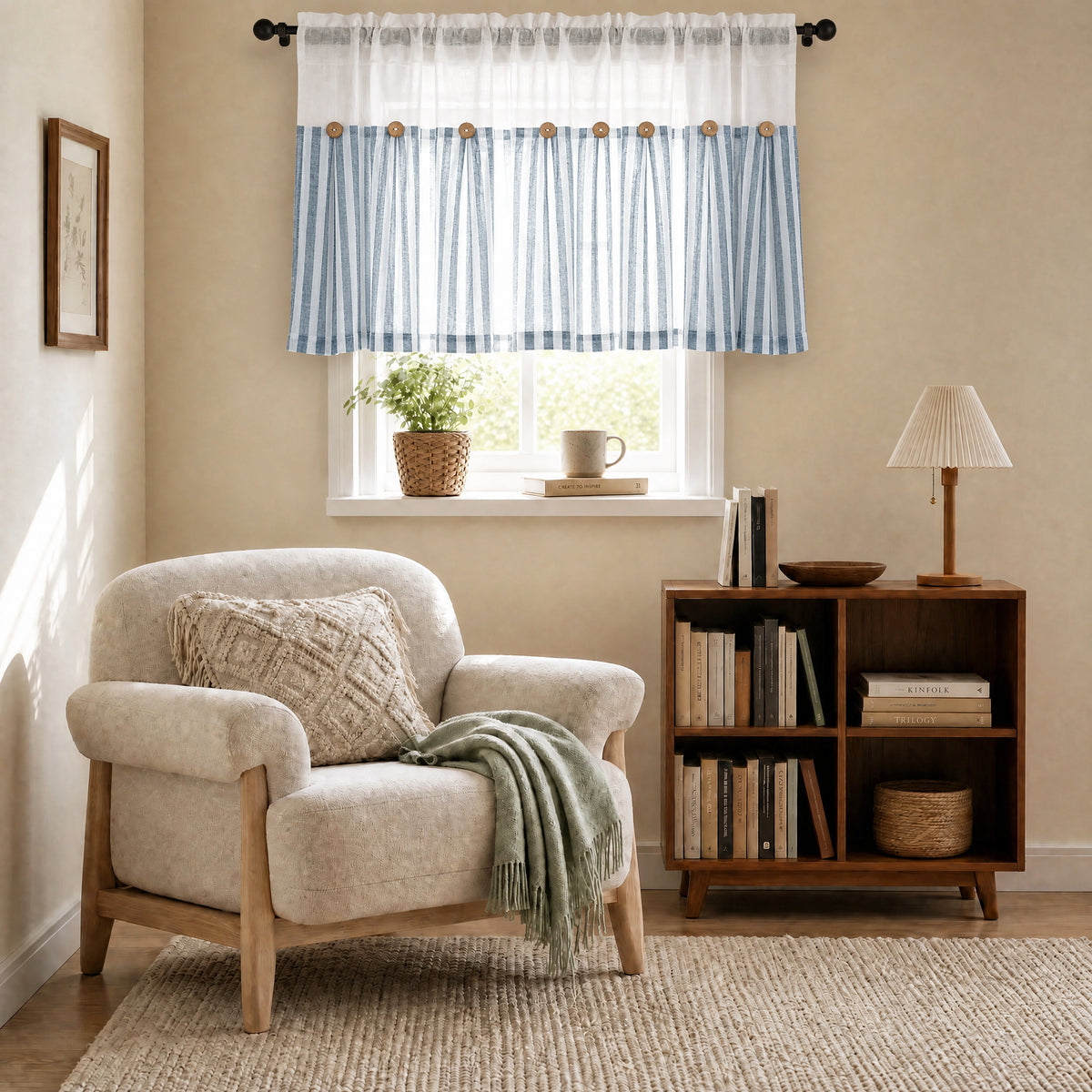 DWCN Gaia Linen Window Valance Curtain