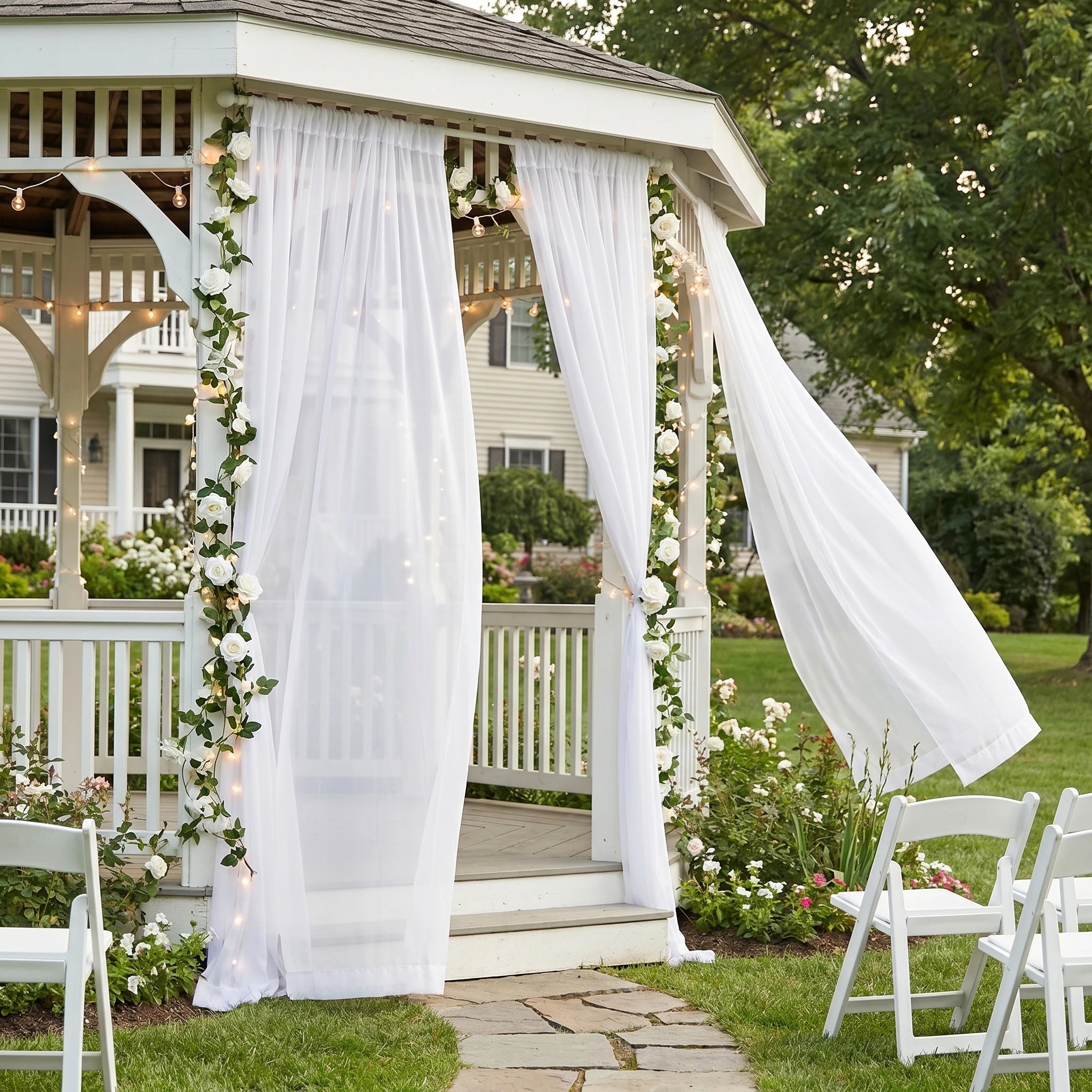 Wedding Premium Chiffon Sheer Drapes