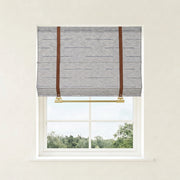 Custom linen Roman shades by DWCN Official featuring elegant pleats and a neutral color, suitable for stylish window treatments.