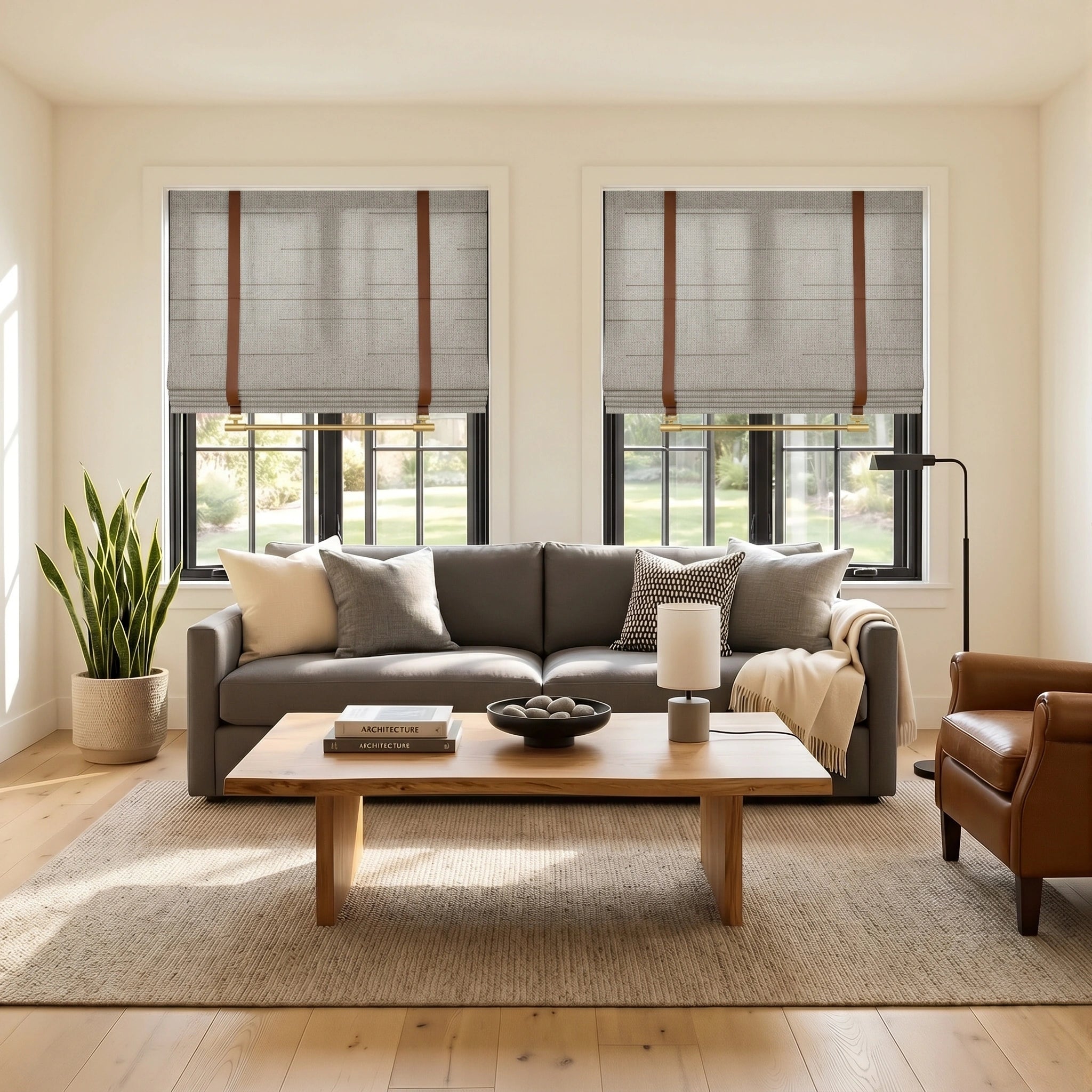 Matilda custom linen Roman shades by DWCN Official, featuring soft fabric and elegant fold design for window decor.