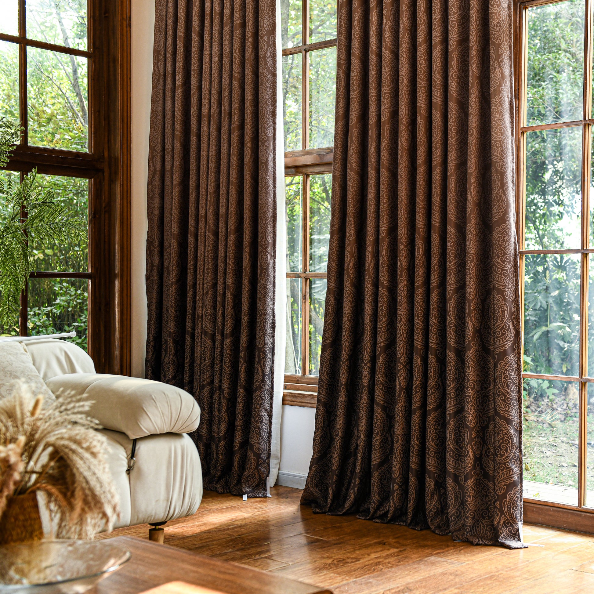 Custom ombre curtains with smooth drape and blackout performance