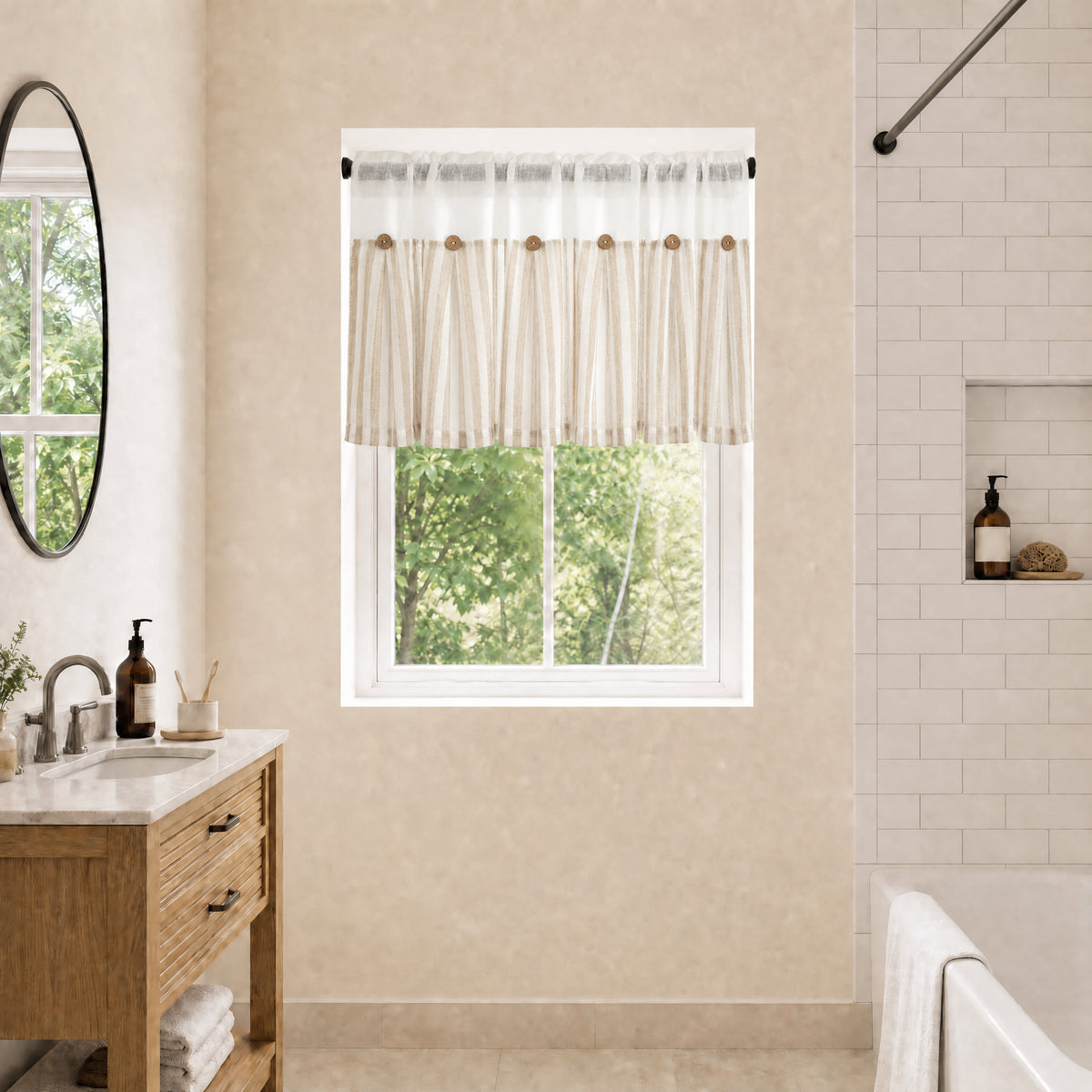 DWCN Gaia Linen Window Valance Curtain