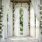 Wedding Linen-Texture Sheer Drapes