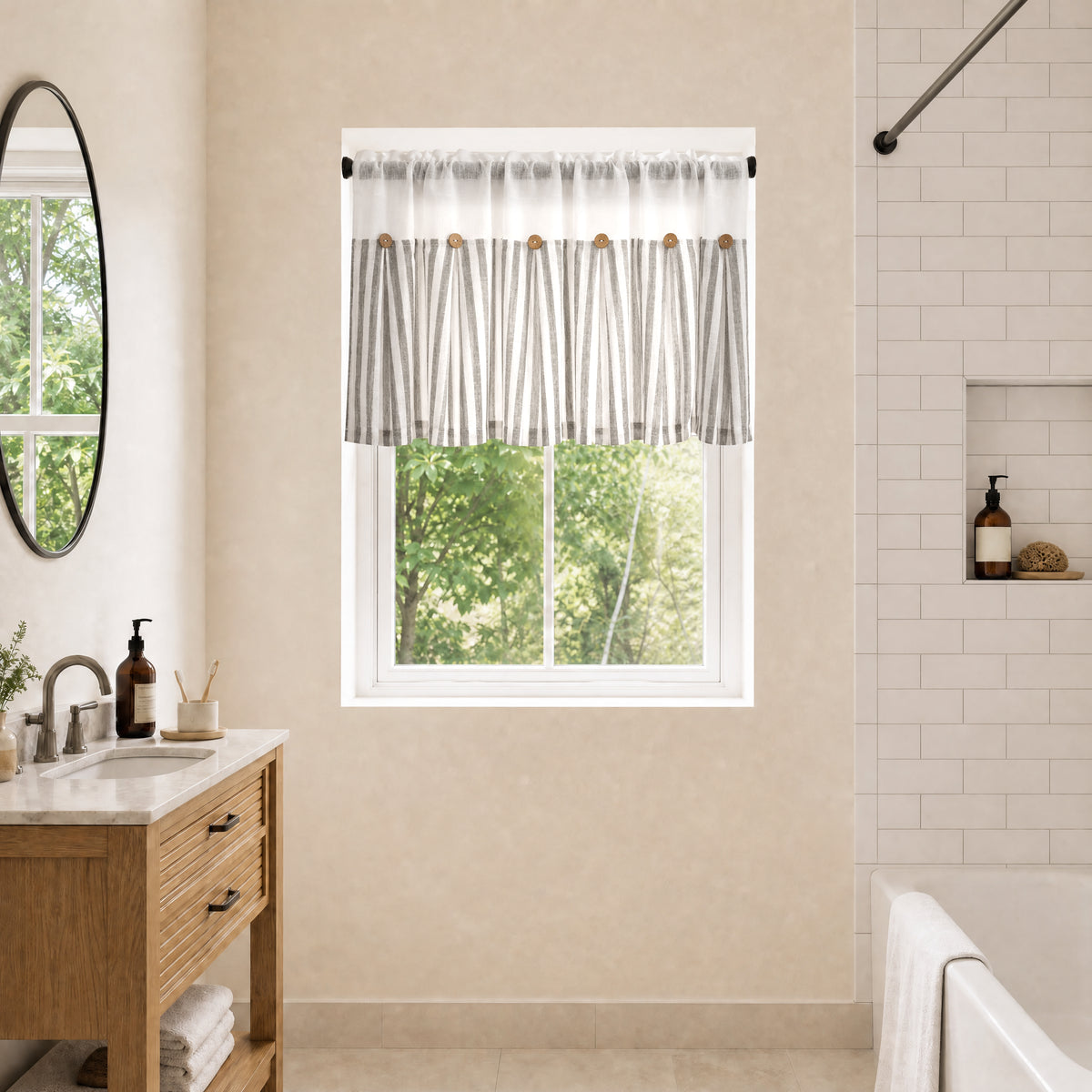 DWCN Gaia Linen Window Valance Curtain