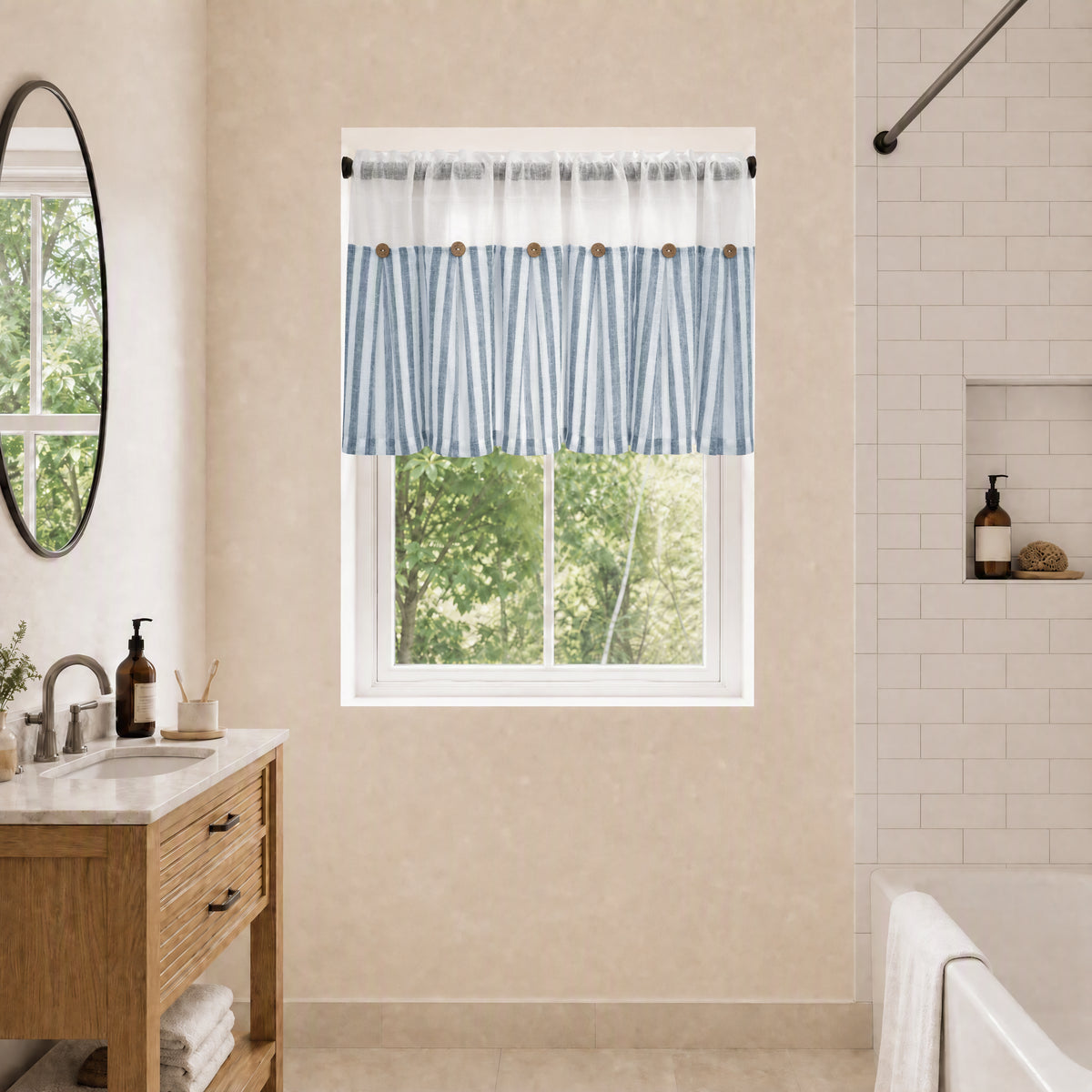 DWCN Gaia Linen Window Valance Curtain