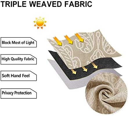 DWCN Ombre blackout curtains set of 2 panels with black and gray gradient design, heavy fabric for light blocking and privacy.