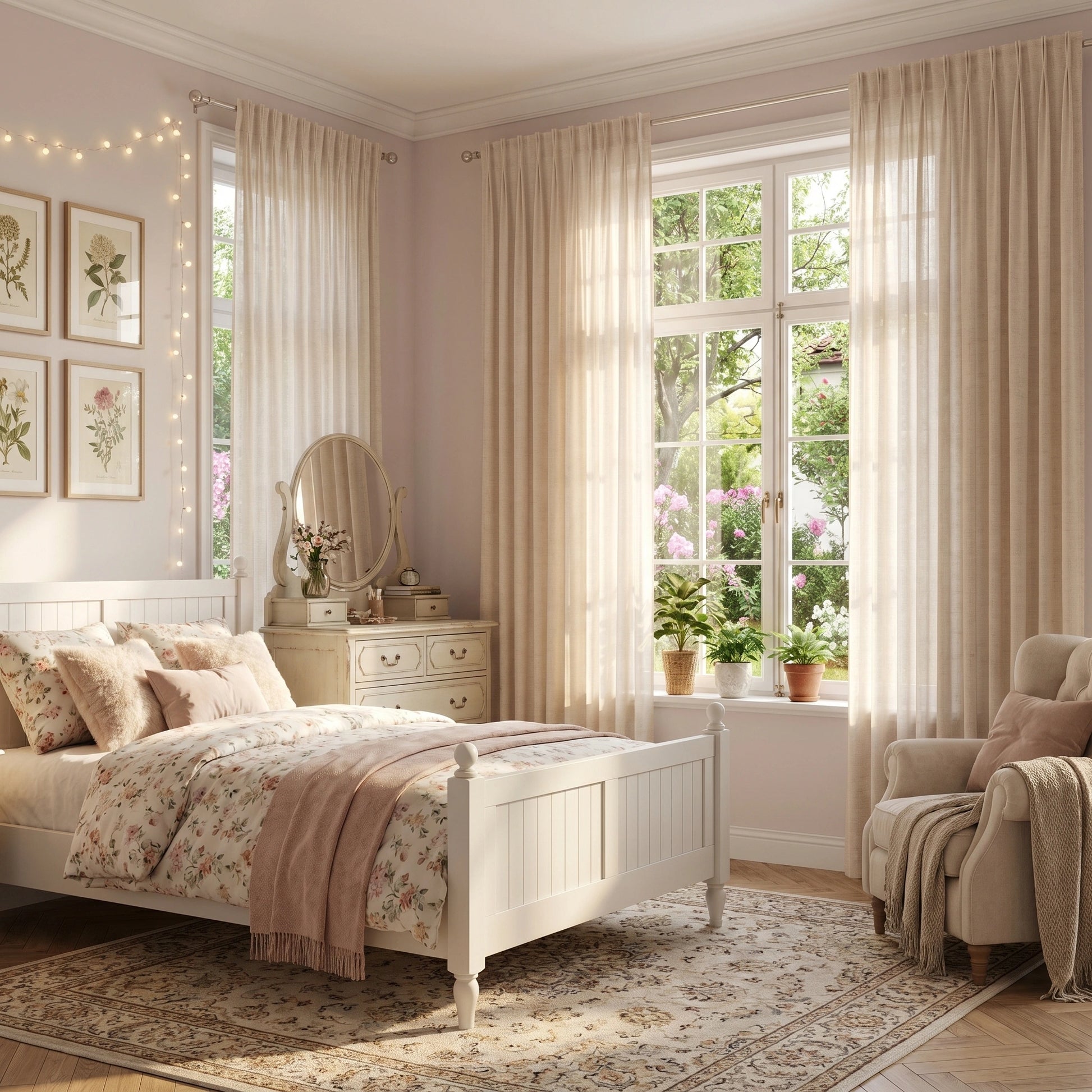 Light-filtering Phoebe soft oat linen sheer curtain by DWCN Official hanging on a window, showcasing its airy, natural fabric and elegant texture.