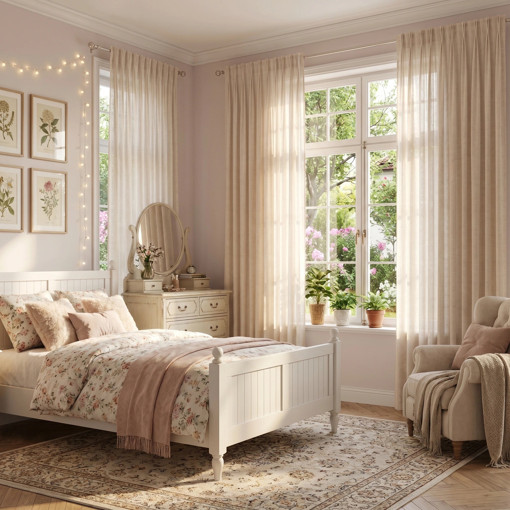 Light-filtering Phoebe soft oat linen sheer curtain by DWCN Official hanging on a window, showcasing its airy, natural fabric and elegant texture.