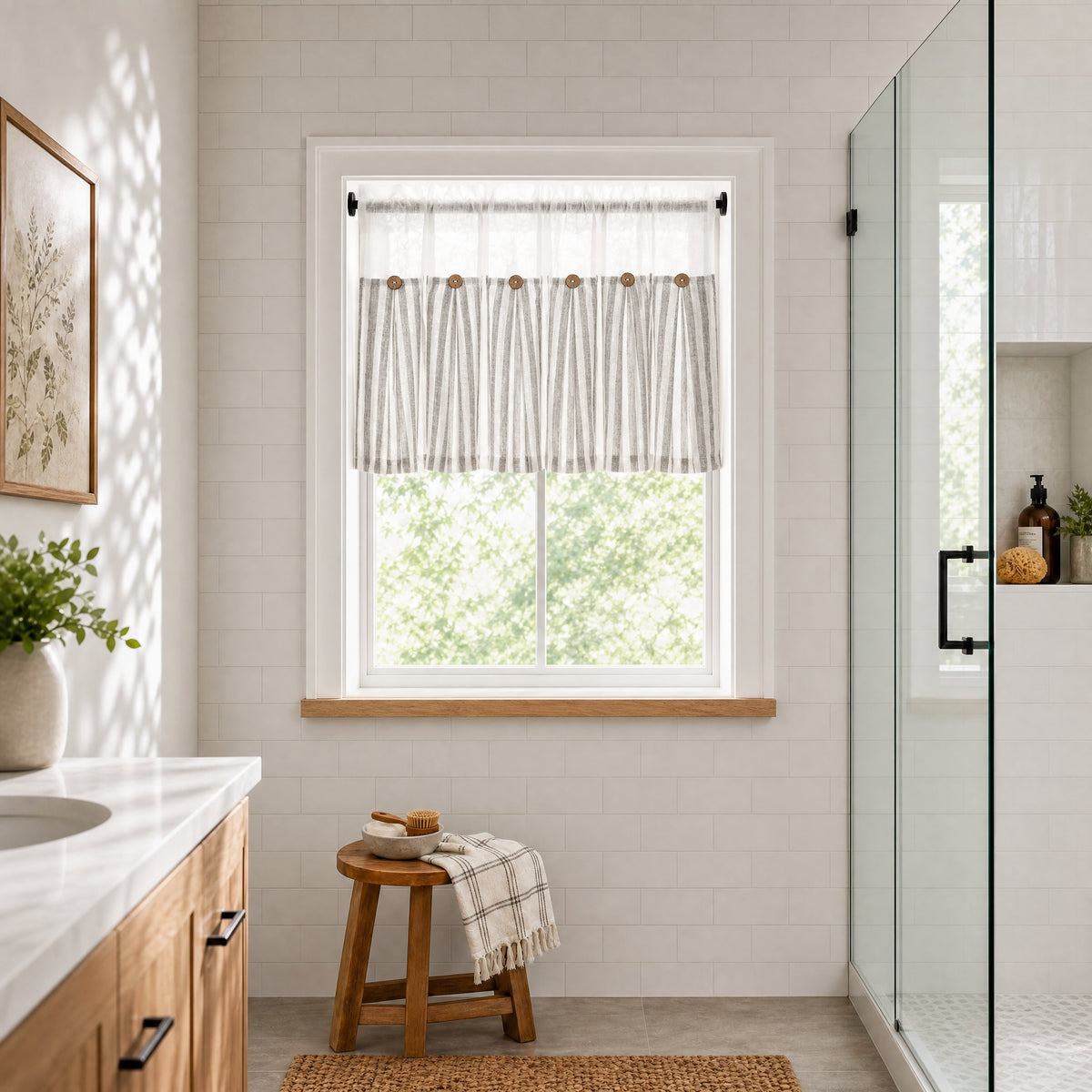DWCN Gaia Linen Window Valance Curtain
