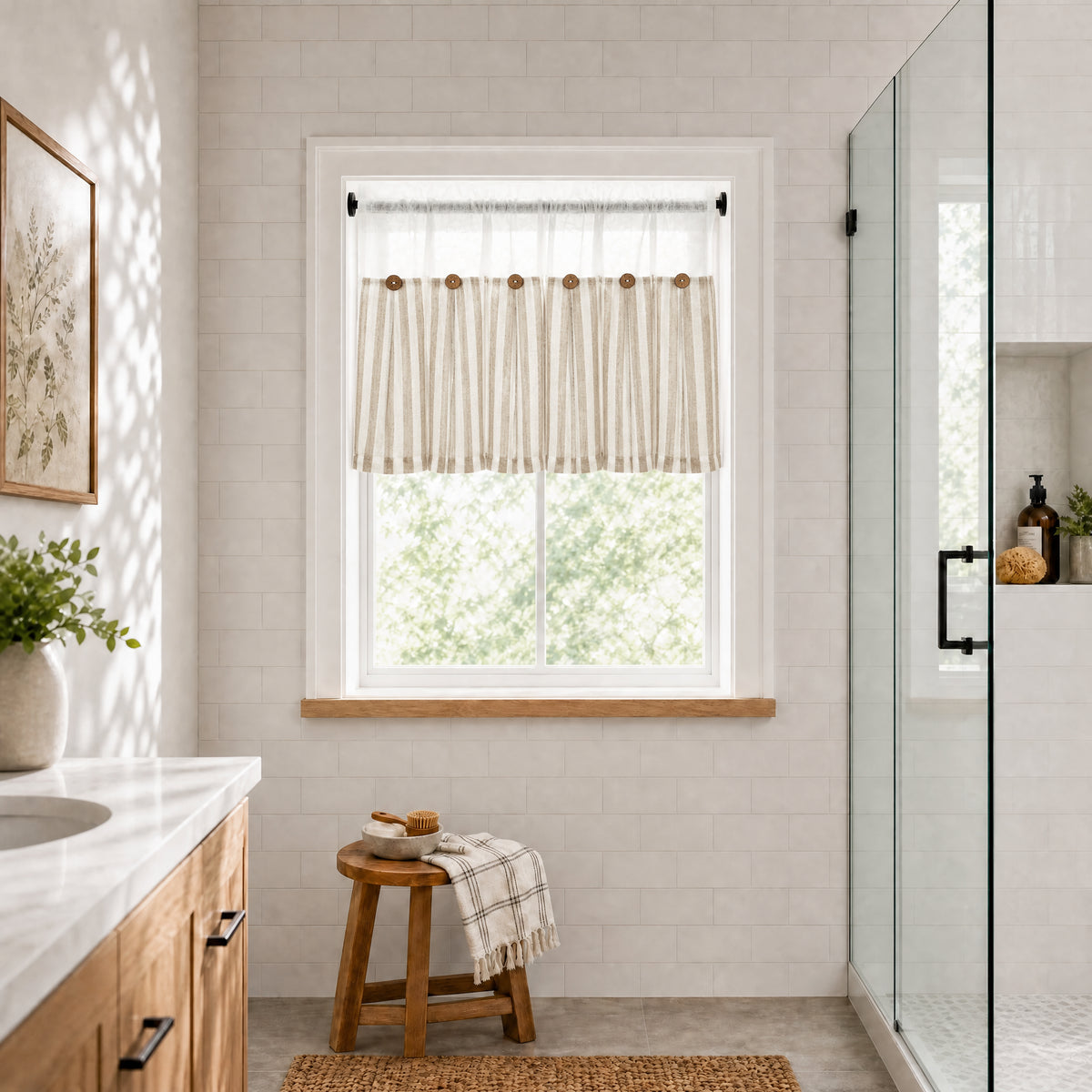 DWCN Gaia Linen Window Valance Curtain