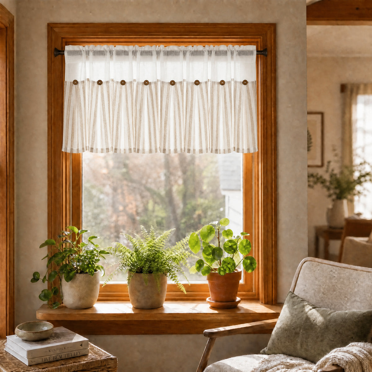 DWCN Gaia Linen Window Valance Curtain