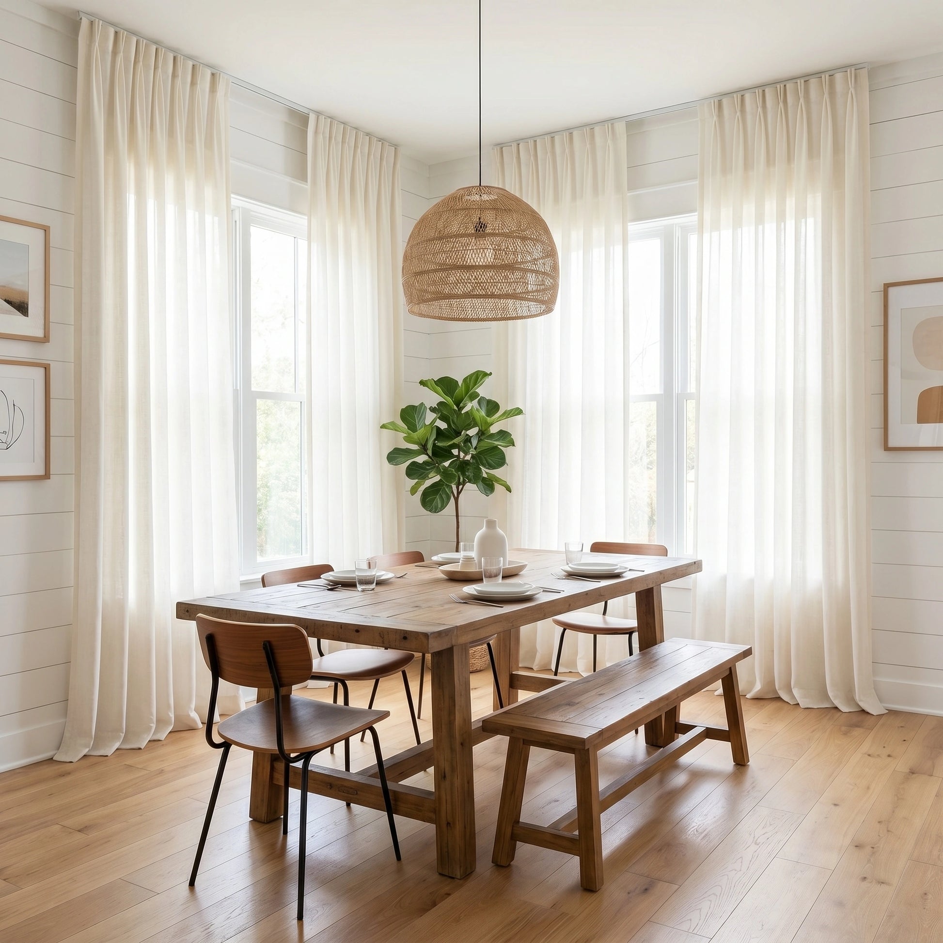 Ariadne Pearl Crosshatch Linen Sheer Curtain by DWCN Official, featuring a light, textured linen fabric with pearl accents and crosshatch design.