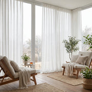 Eos Ivory Veil linen sheer curtain from DWCN Official, lightweight and translucent fabric for elegant window decor.
