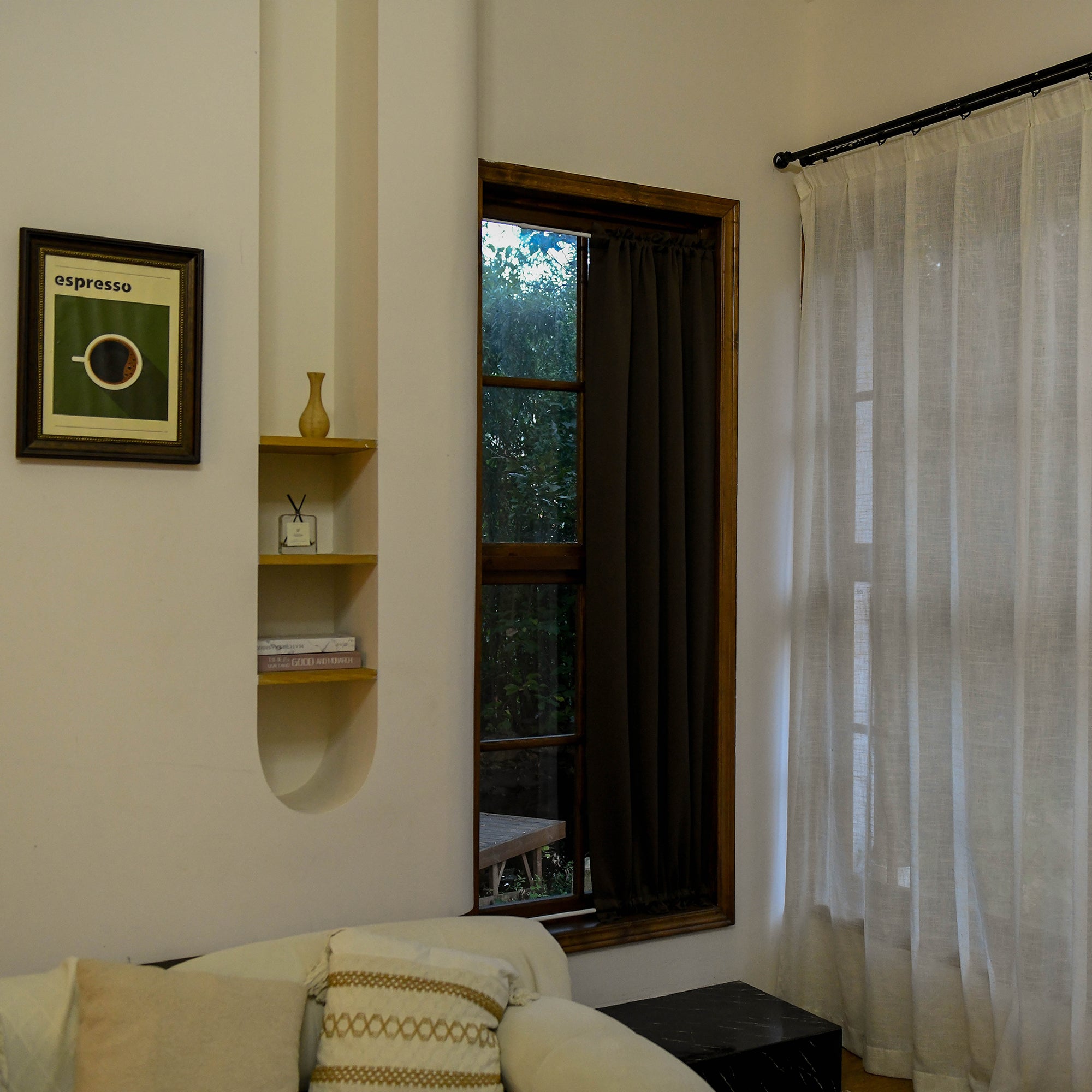 Luxury silk blackout curtains fitted for double French doors