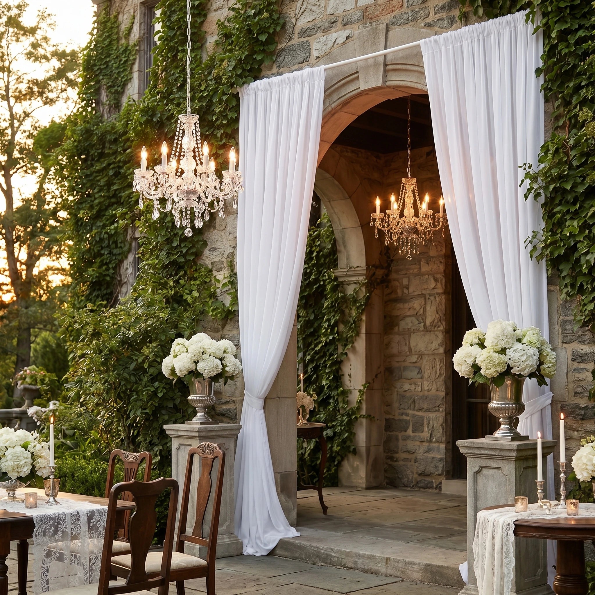 Wedding Premium Chiffon Sheer Drapes